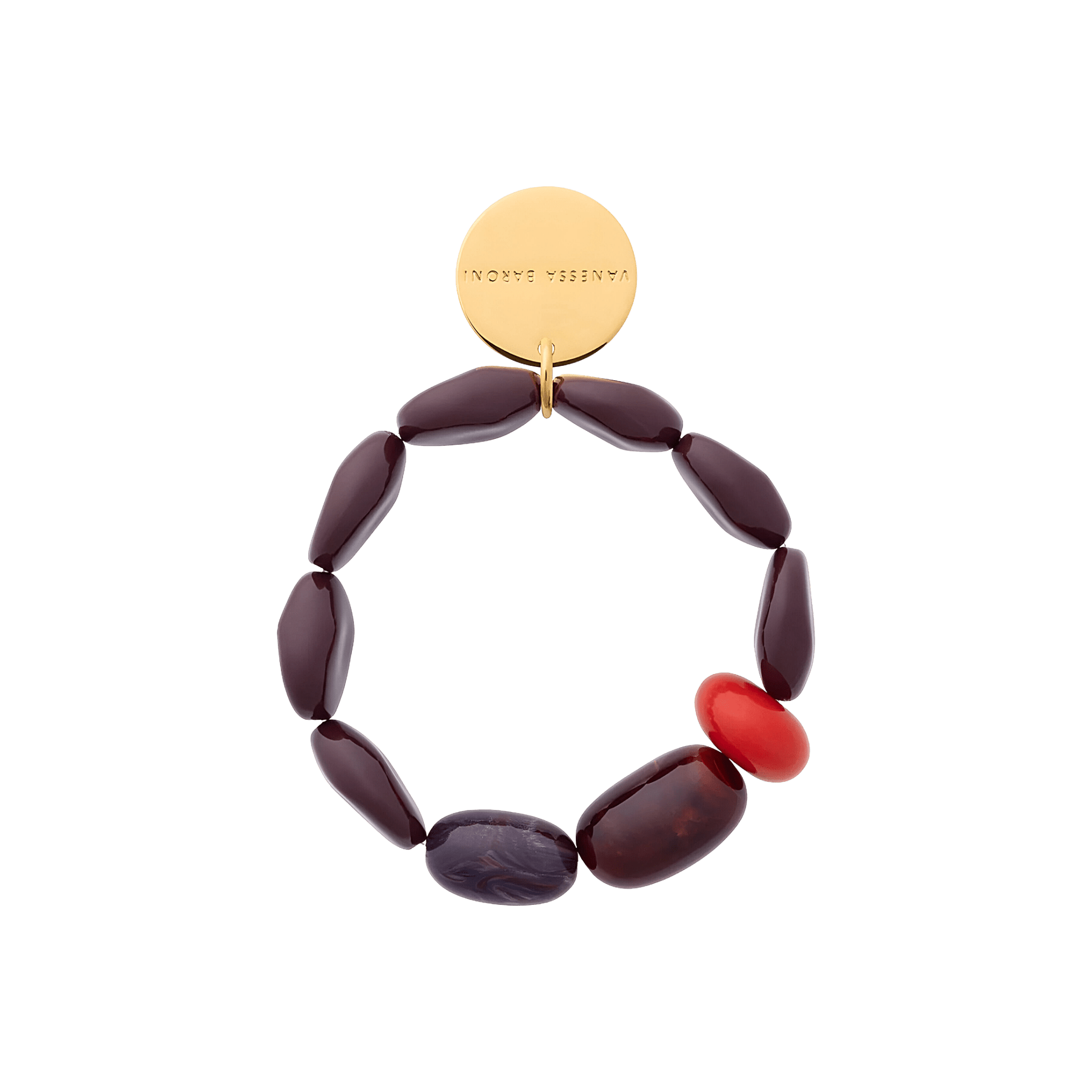 Vanessa Baroni Armband Unique Flex, aubergine, vergoldet