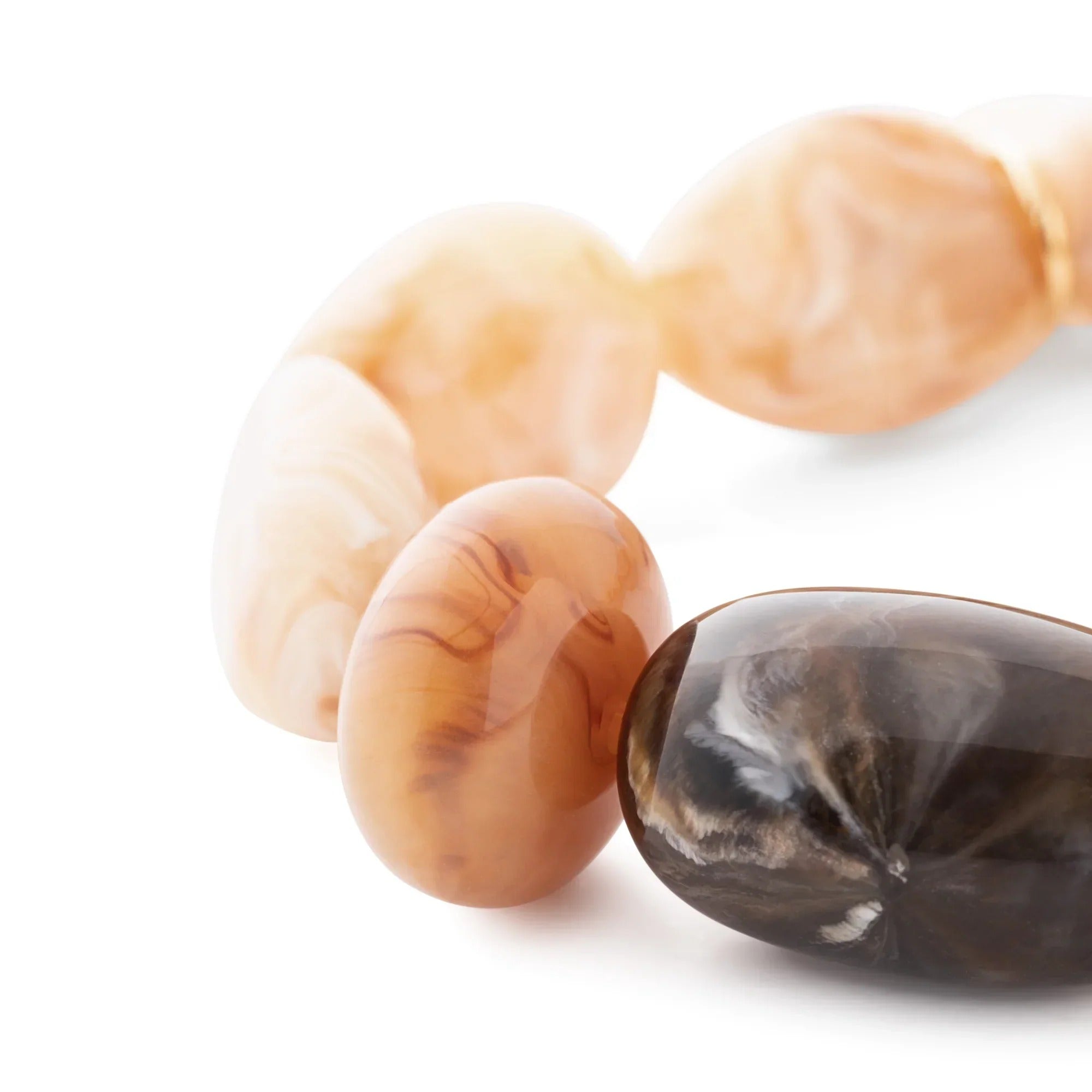 Vanessa Baroni Armband Unique Flex, creme brulee marble, vergoldet