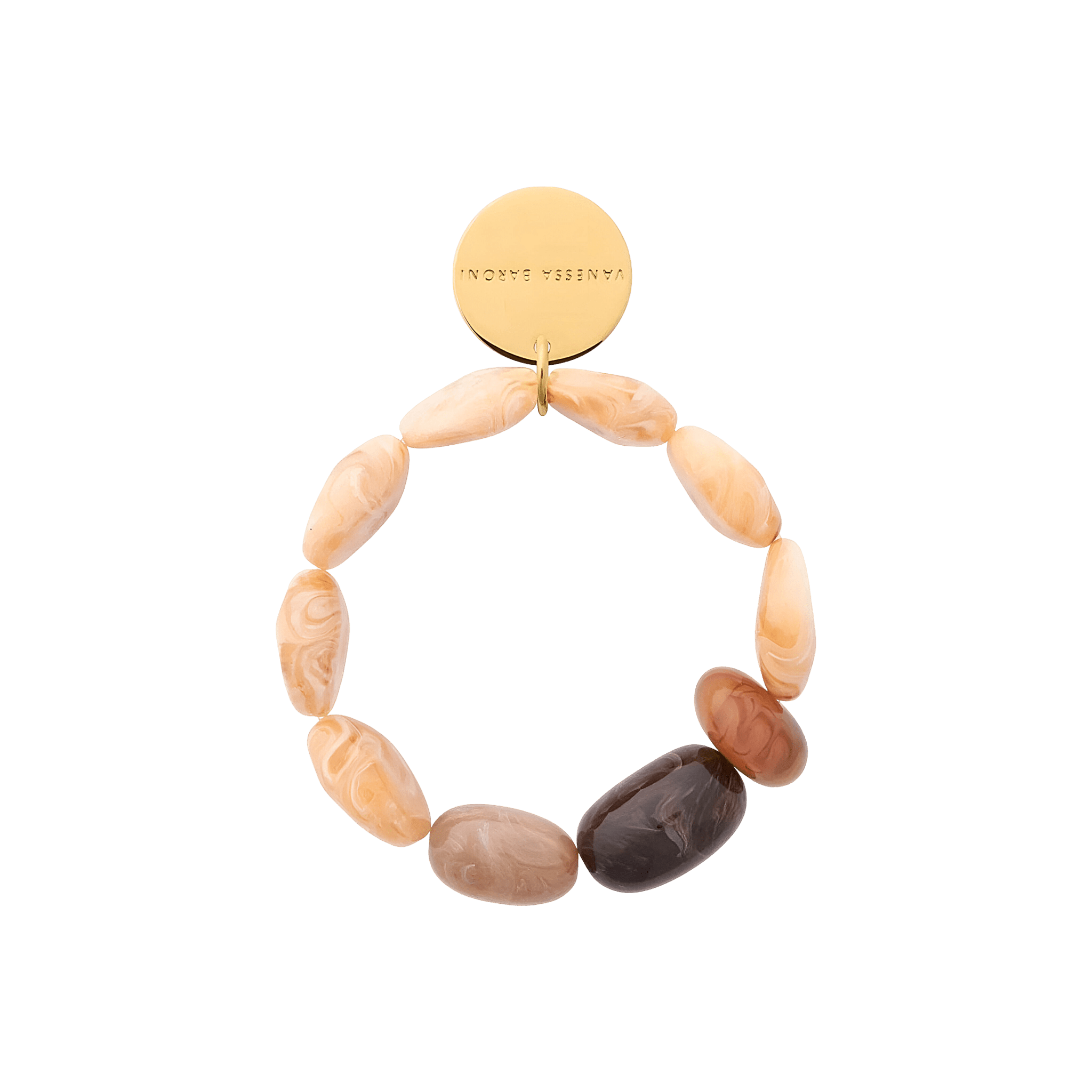 Vanessa Baroni Armband Unique Flex, creme brulee marble, vergoldet