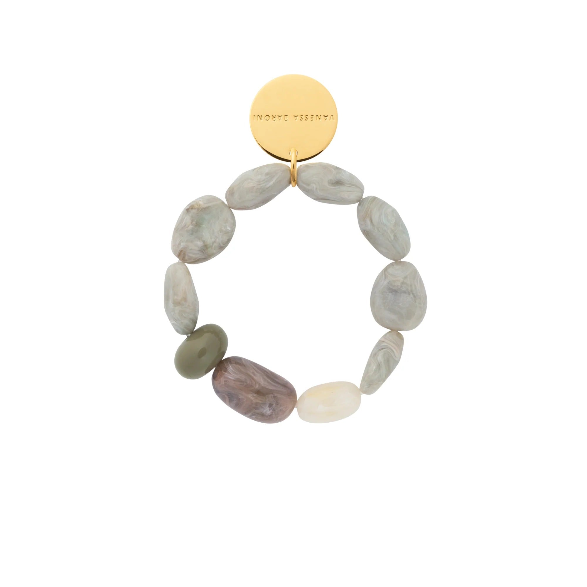 Vanessa Baroni Armband Unique Flex, snow green marble, vergoldet