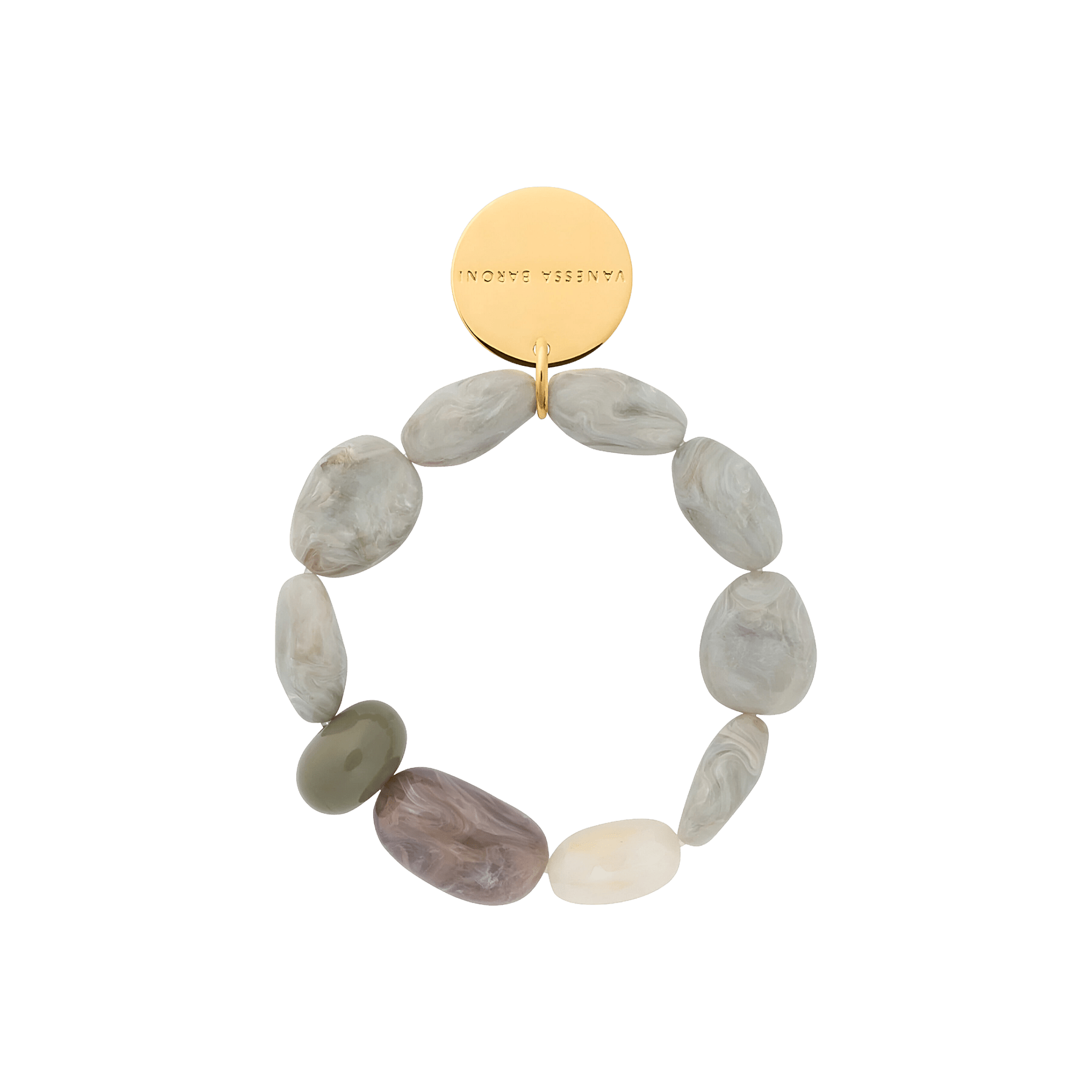 Vanessa Baroni Armband Unique Flex, snow green marble, vergoldet