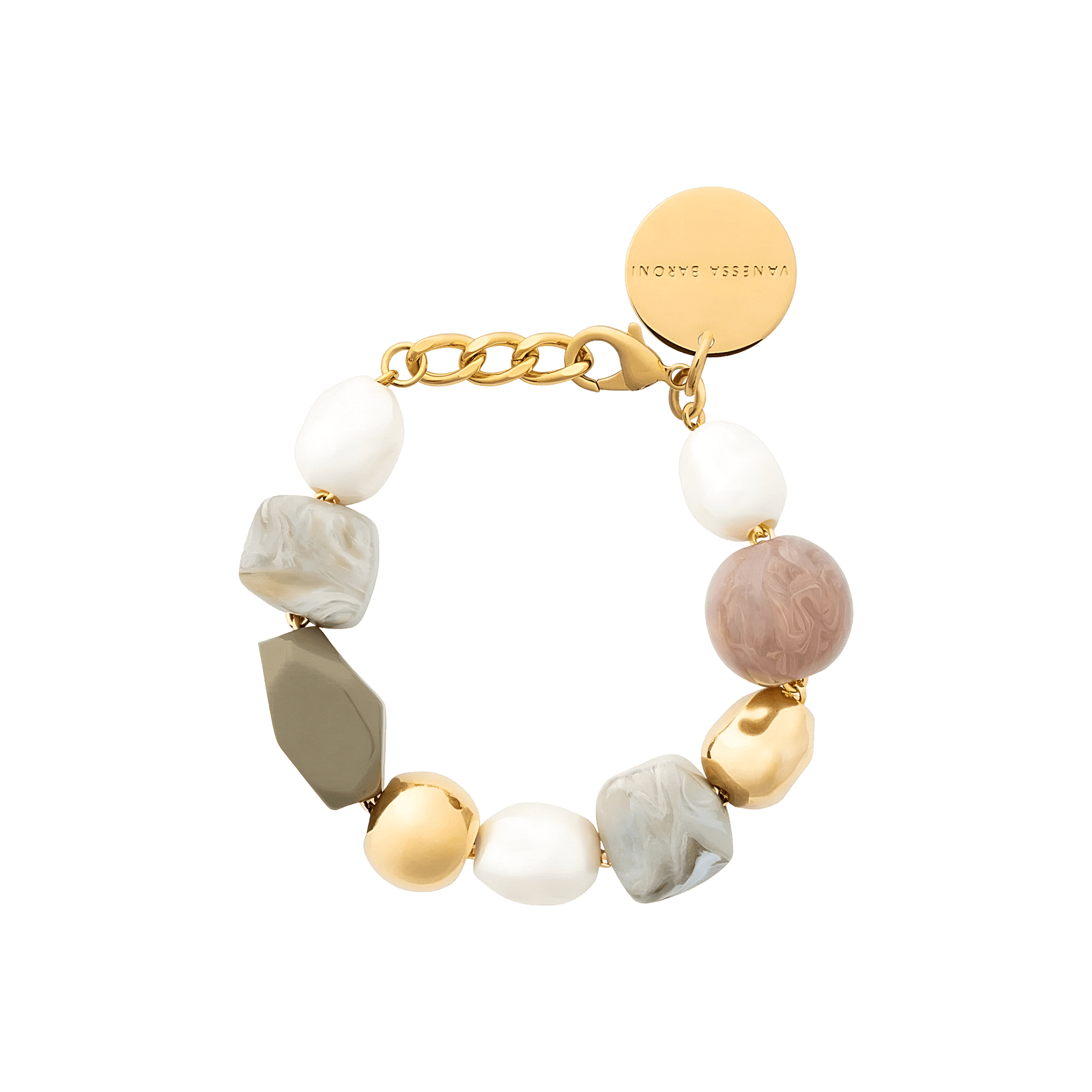 Vanessa Baroni Armband Winter Ibiza, green, vergoldet