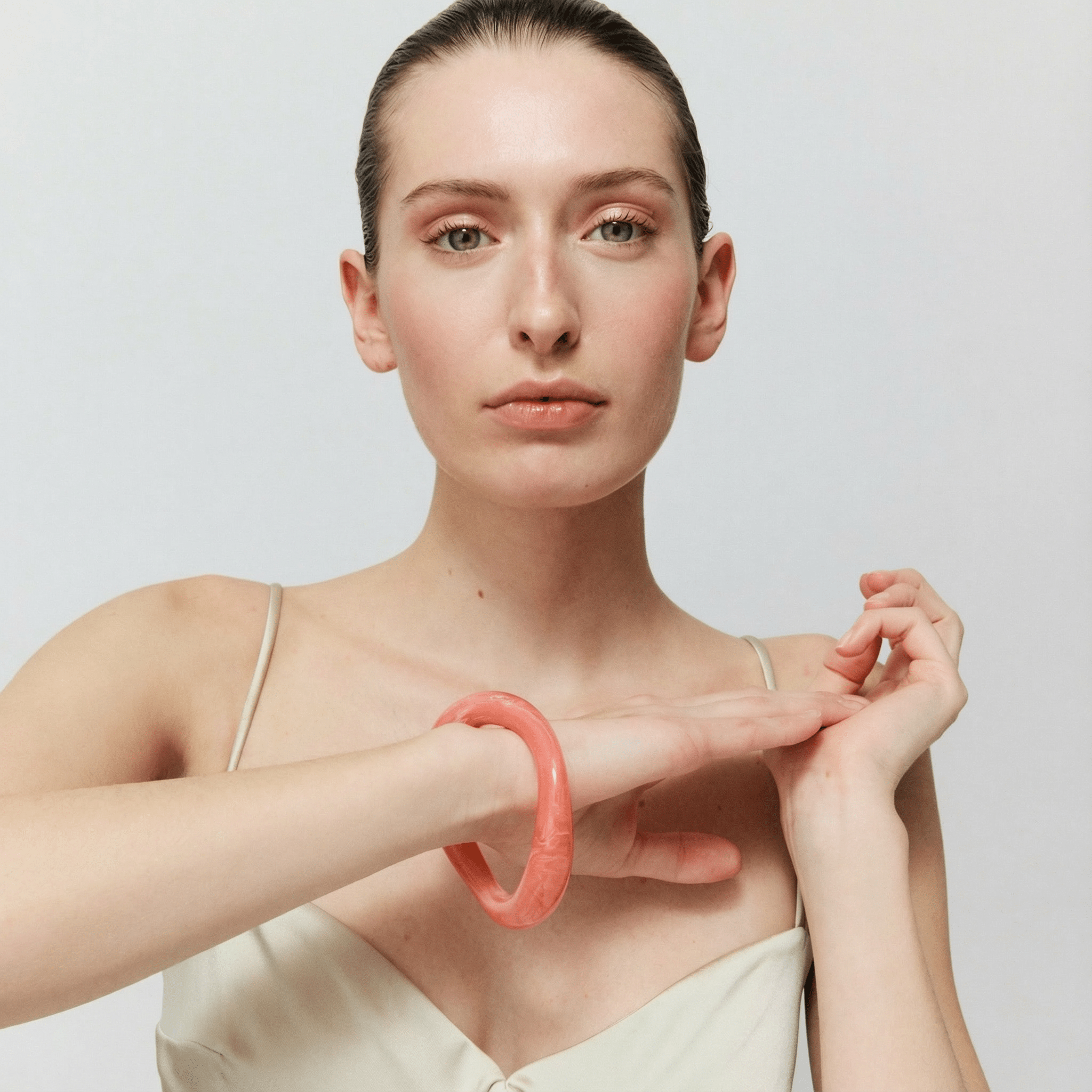 Vanessa Baroni Armreif Big Loop, watermelon marble