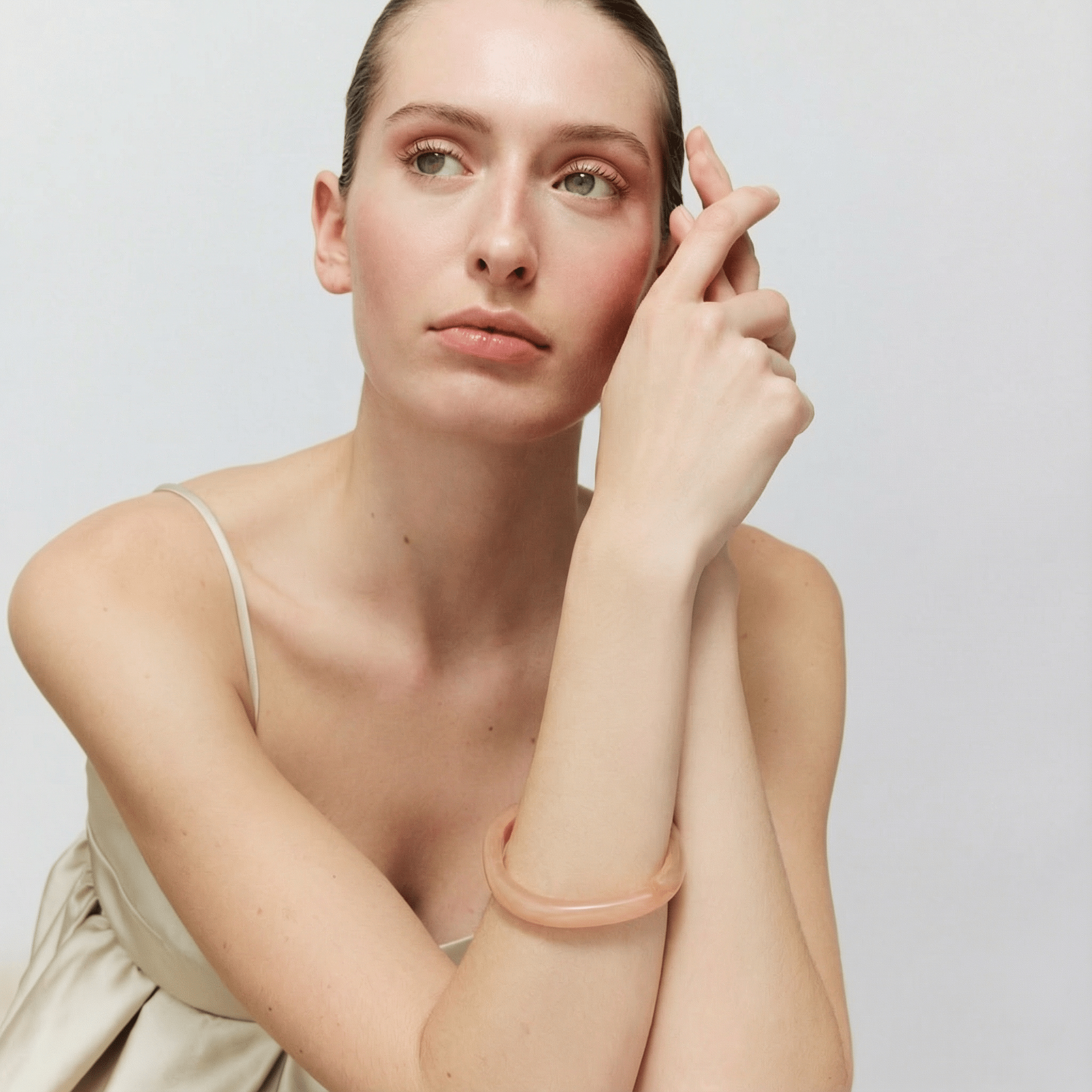 Vanessa Baroni Armreif Soft Edge, blush marble