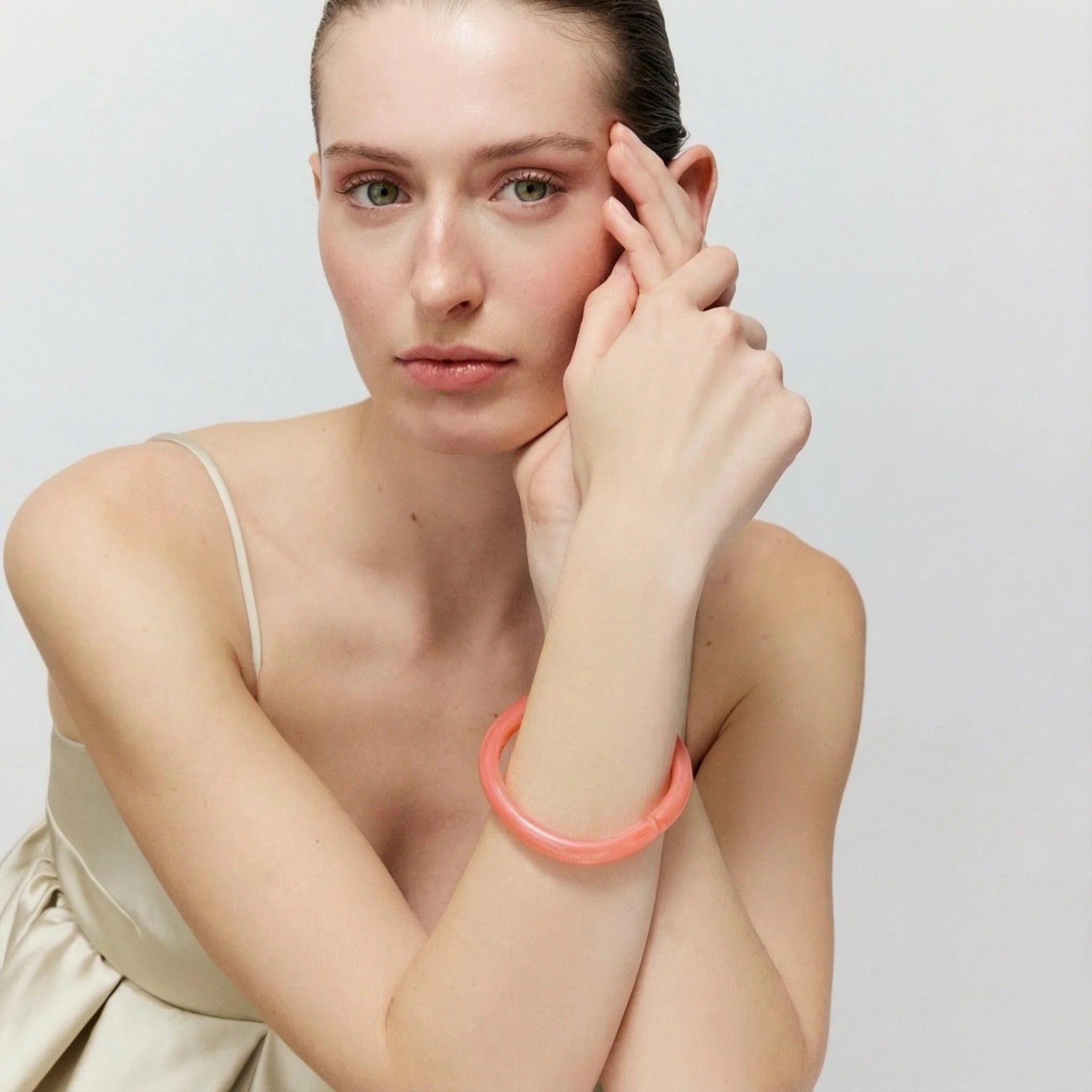 Vanessa Baroni Armreif Soft Edge, watermelon marble