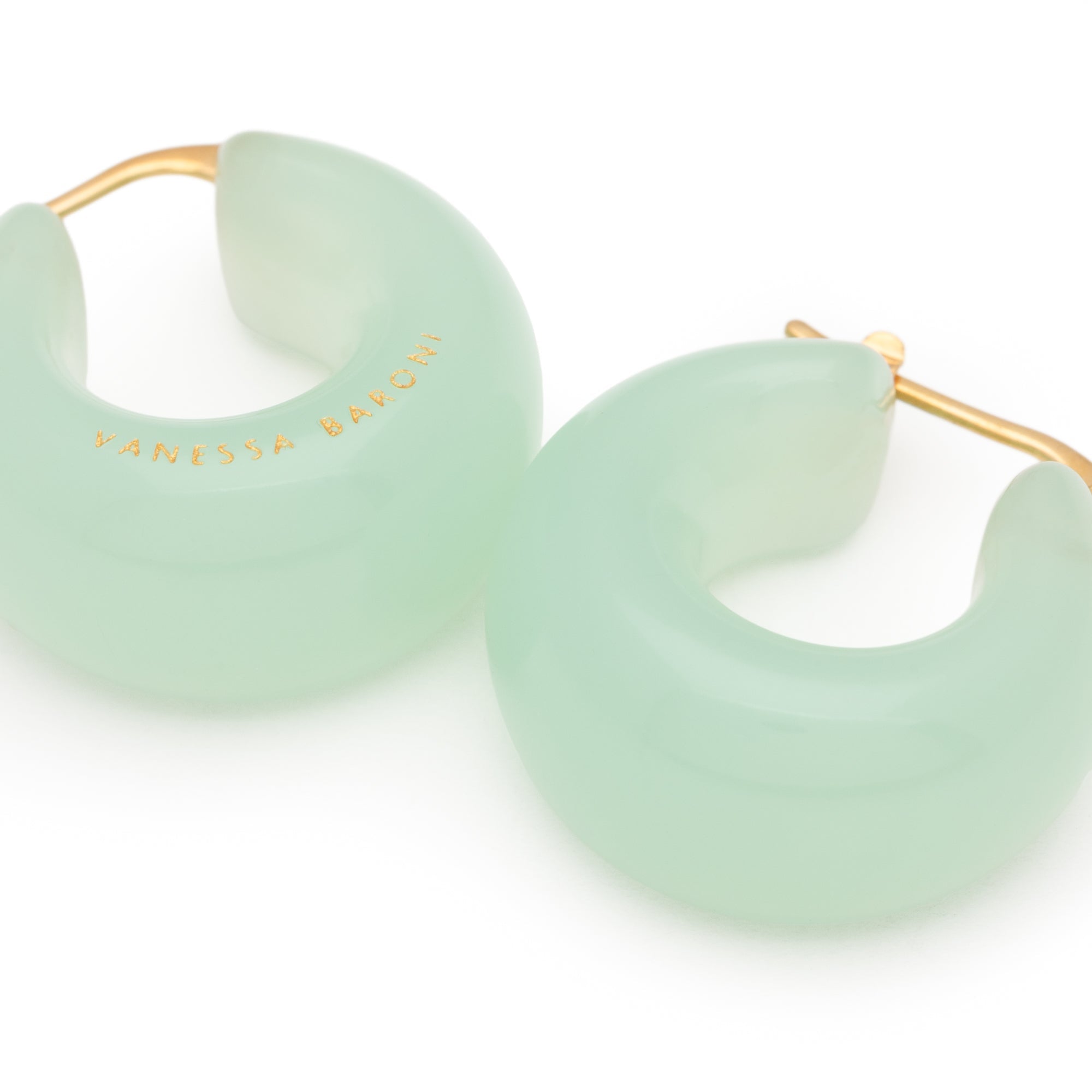 Vanessa Baroni Creole Circlet, opaline mint, vergoldet
