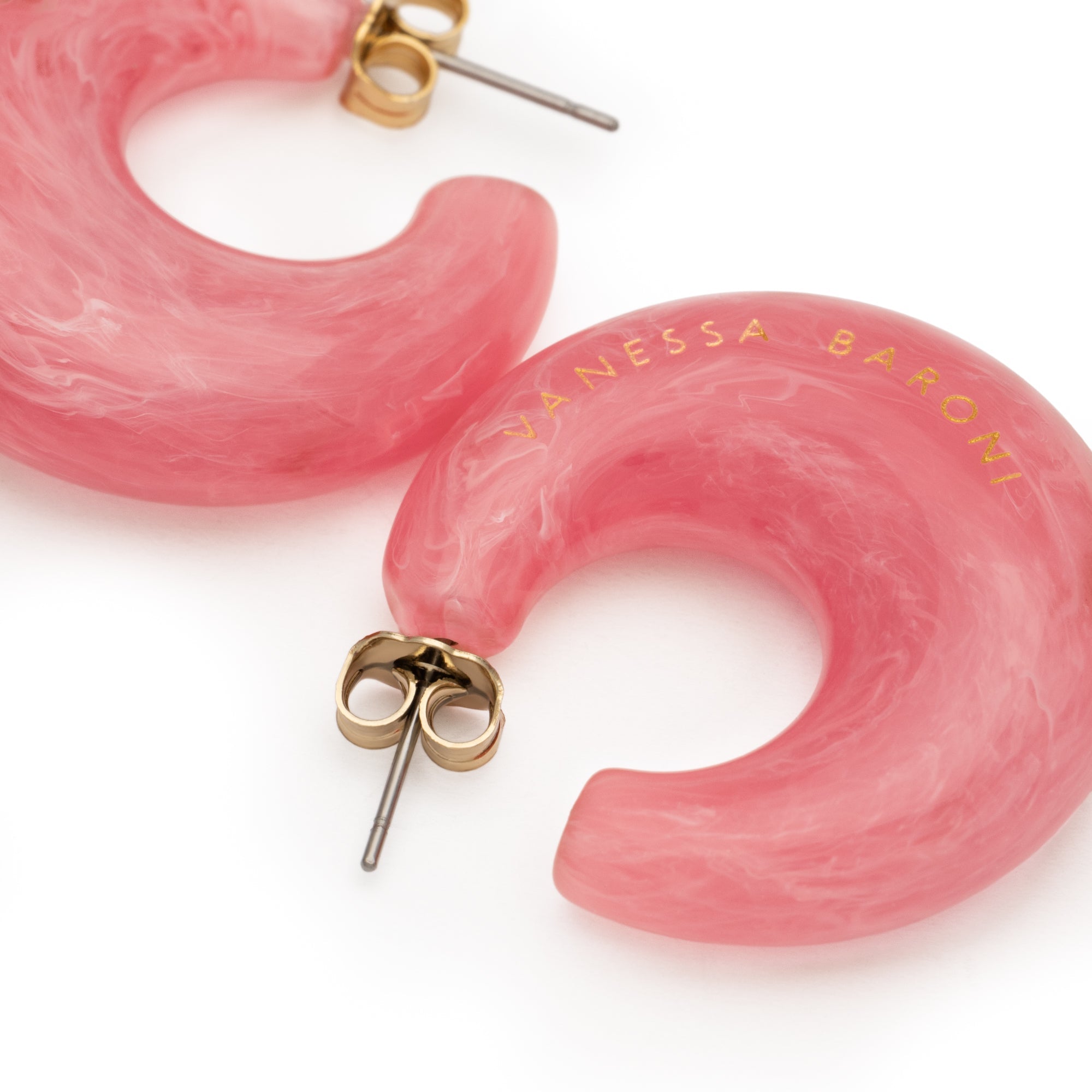 Vanessa Baroni Creole Moon, watermelon marble, vergoldet