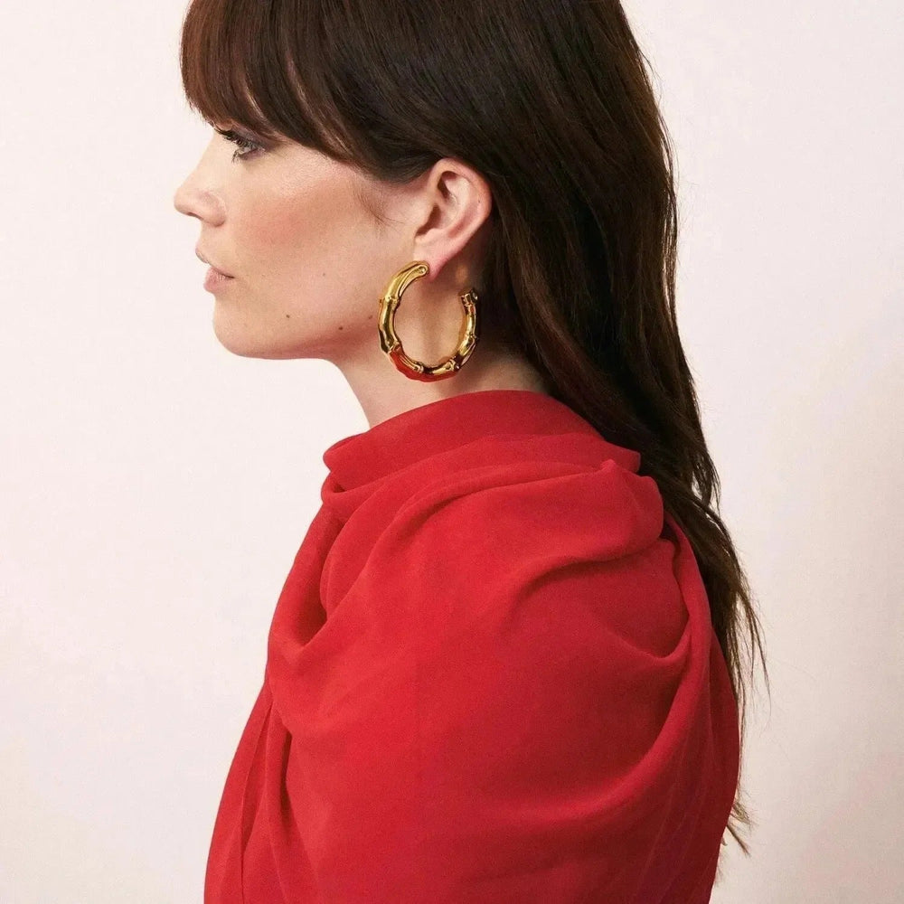 Vanessa Baroni Creolen Bamboo Big, gold, vergoldet