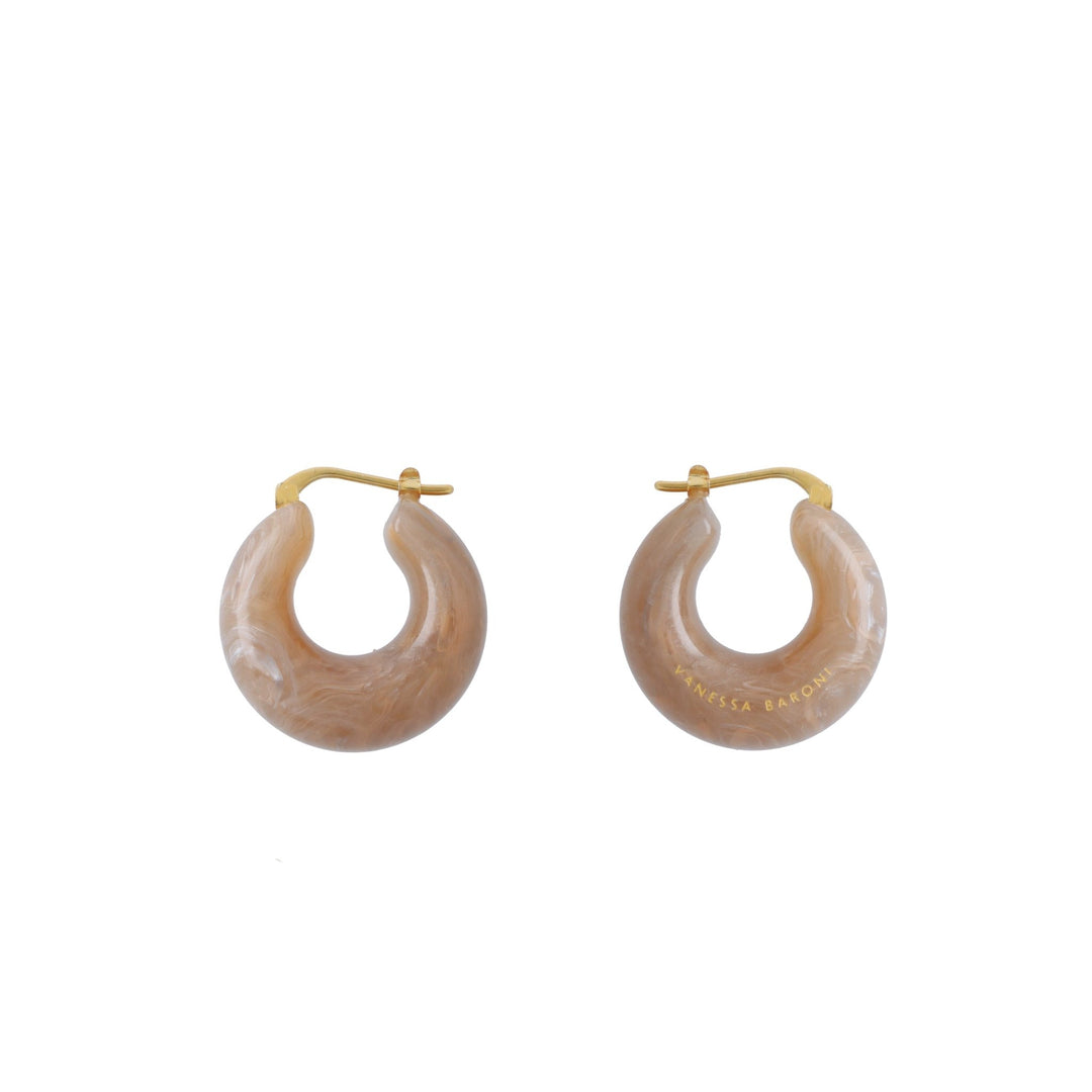 Vanessa Baroni Creolen Circlet, biancone marble, vergoldet