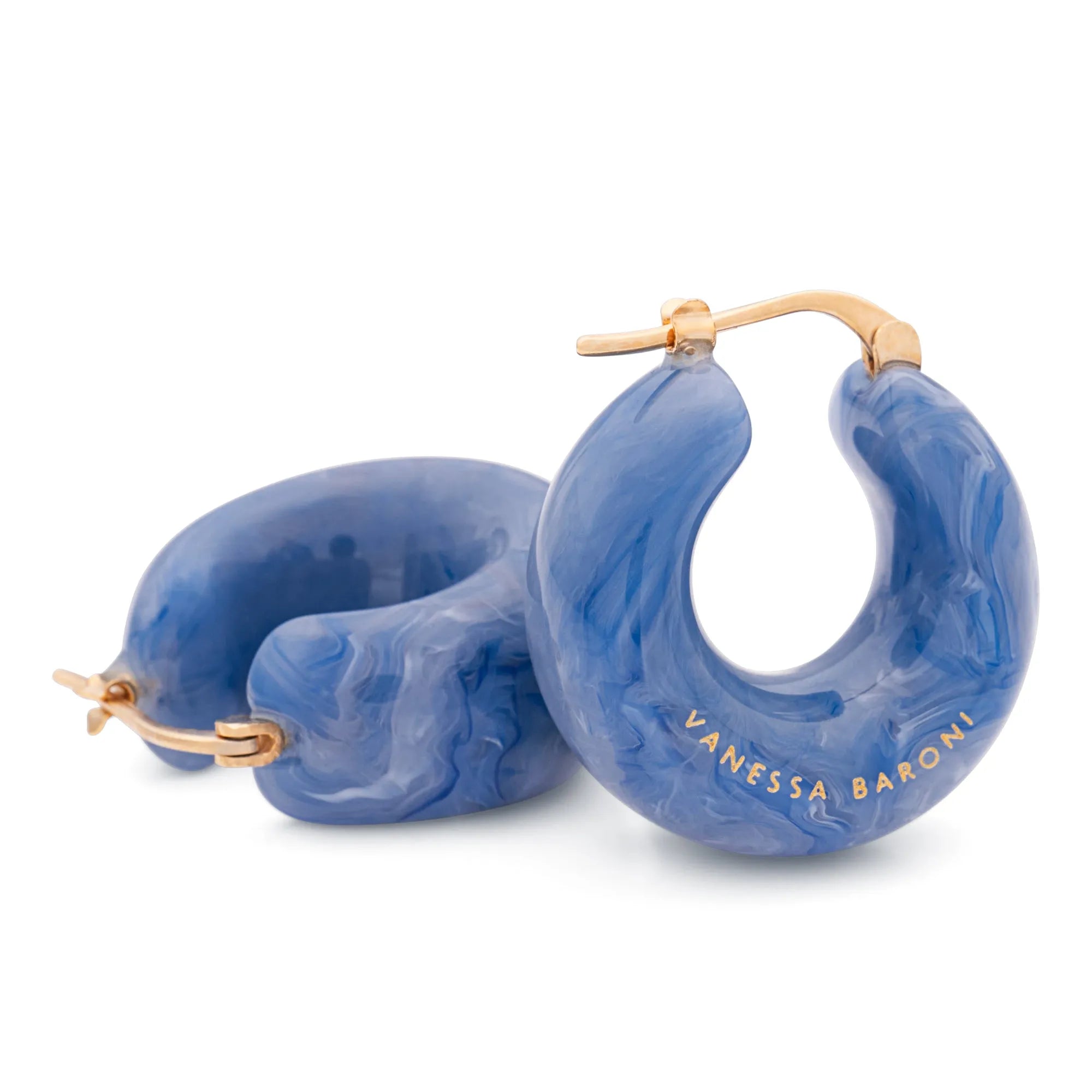 Vanessa Baroni Creolen Circlet, ocean blue, vergoldet