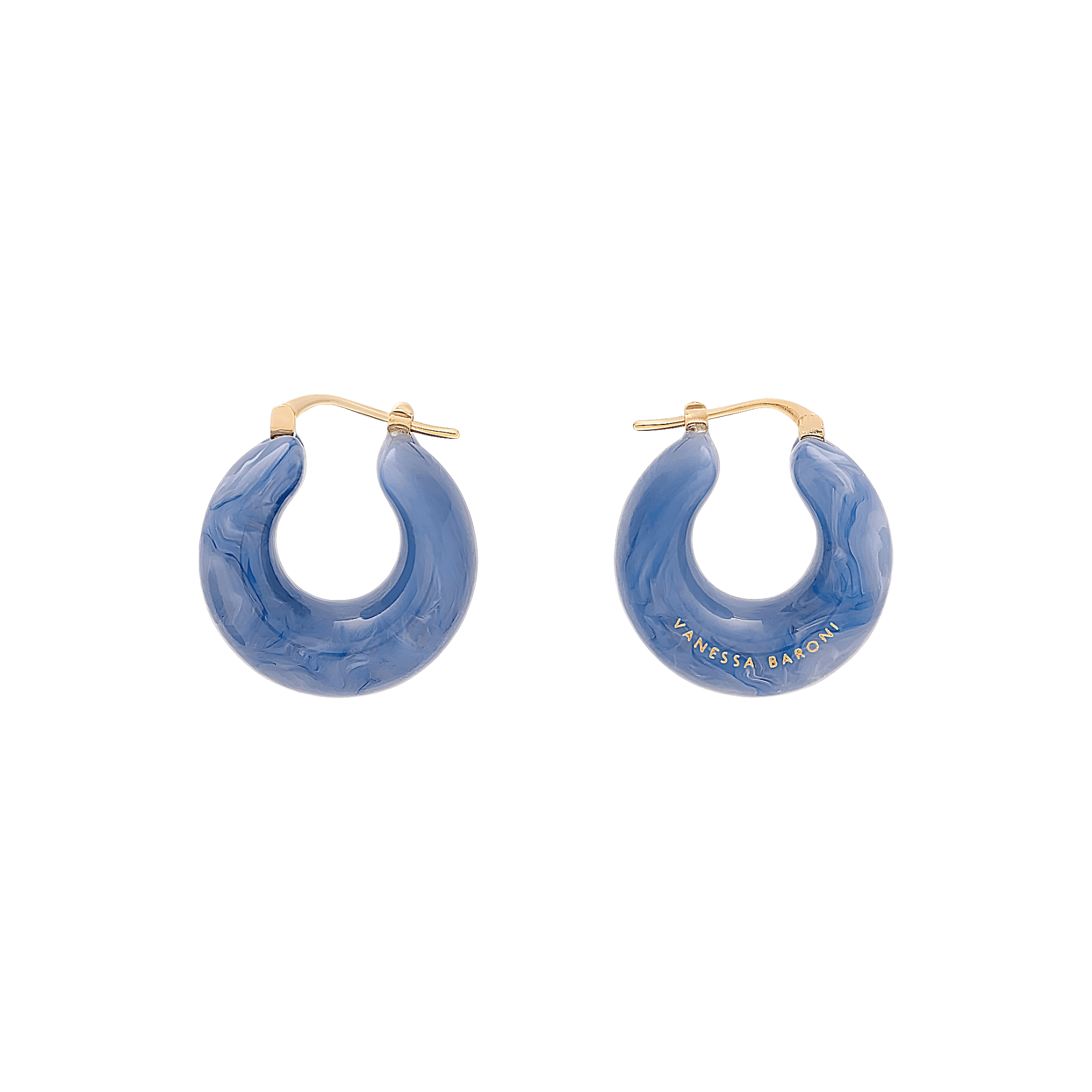 Vanessa Baroni Creolen Circlet, ocean blue, vergoldet