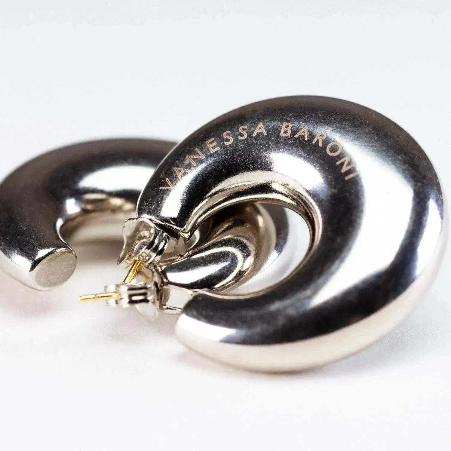 Vanessa Baroni Creolen Moon, silver, versilbert