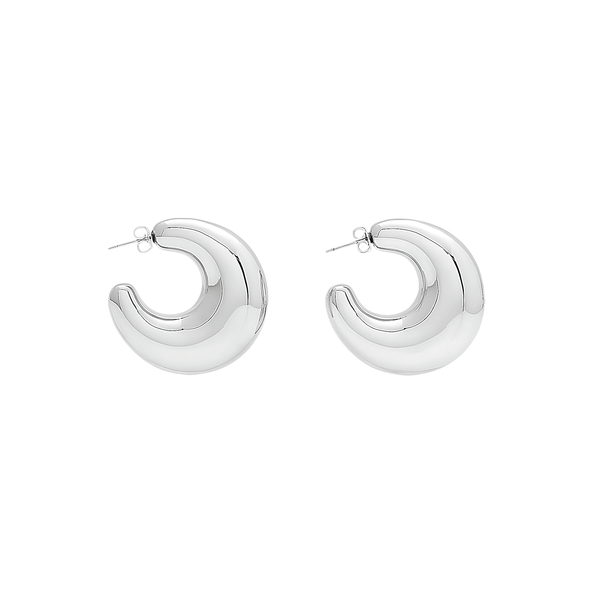 Vanessa Baroni Creolen Super Moon, silver, versilbert