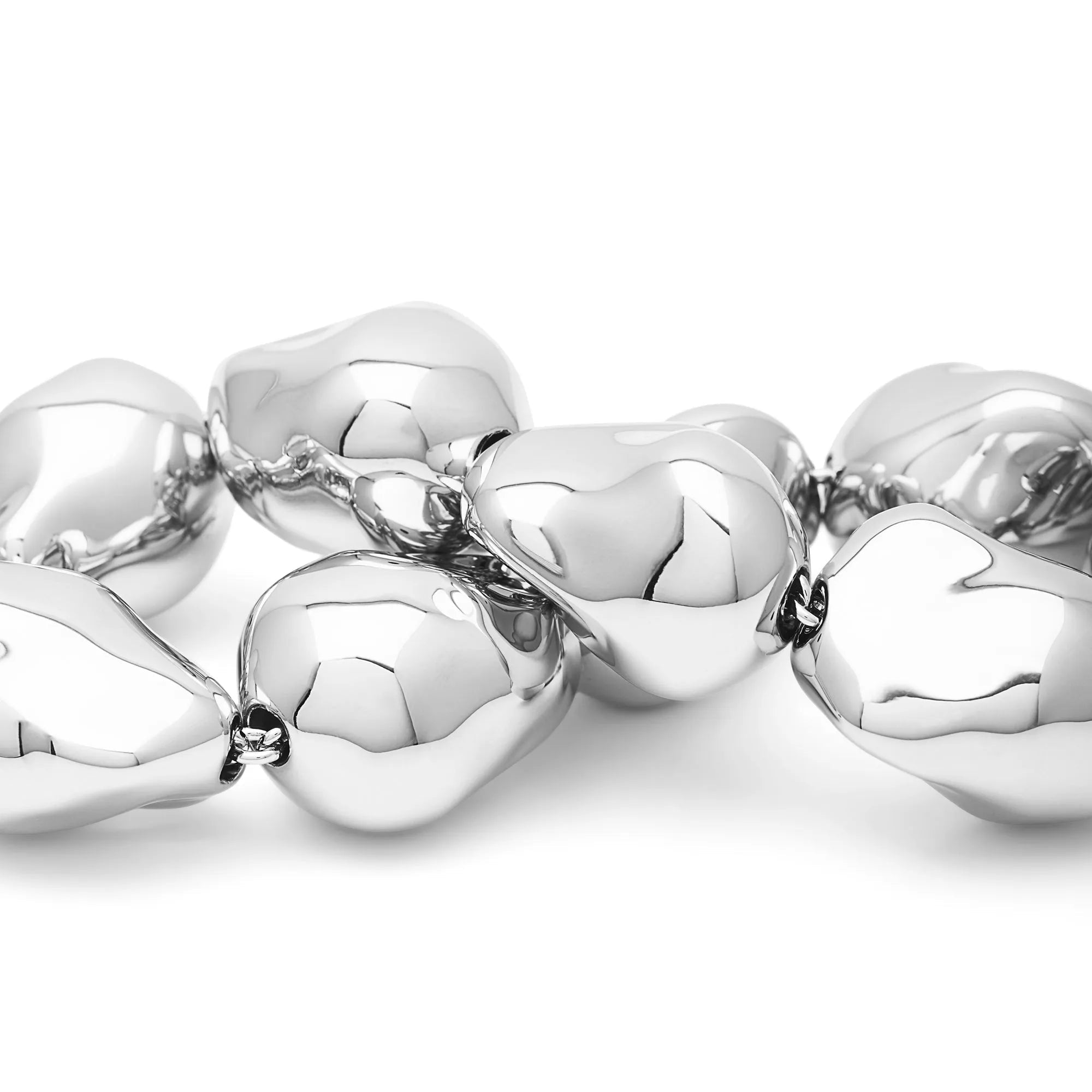 Vanessa Baroni Kette Big Organic Pearl, silver, versilbert
