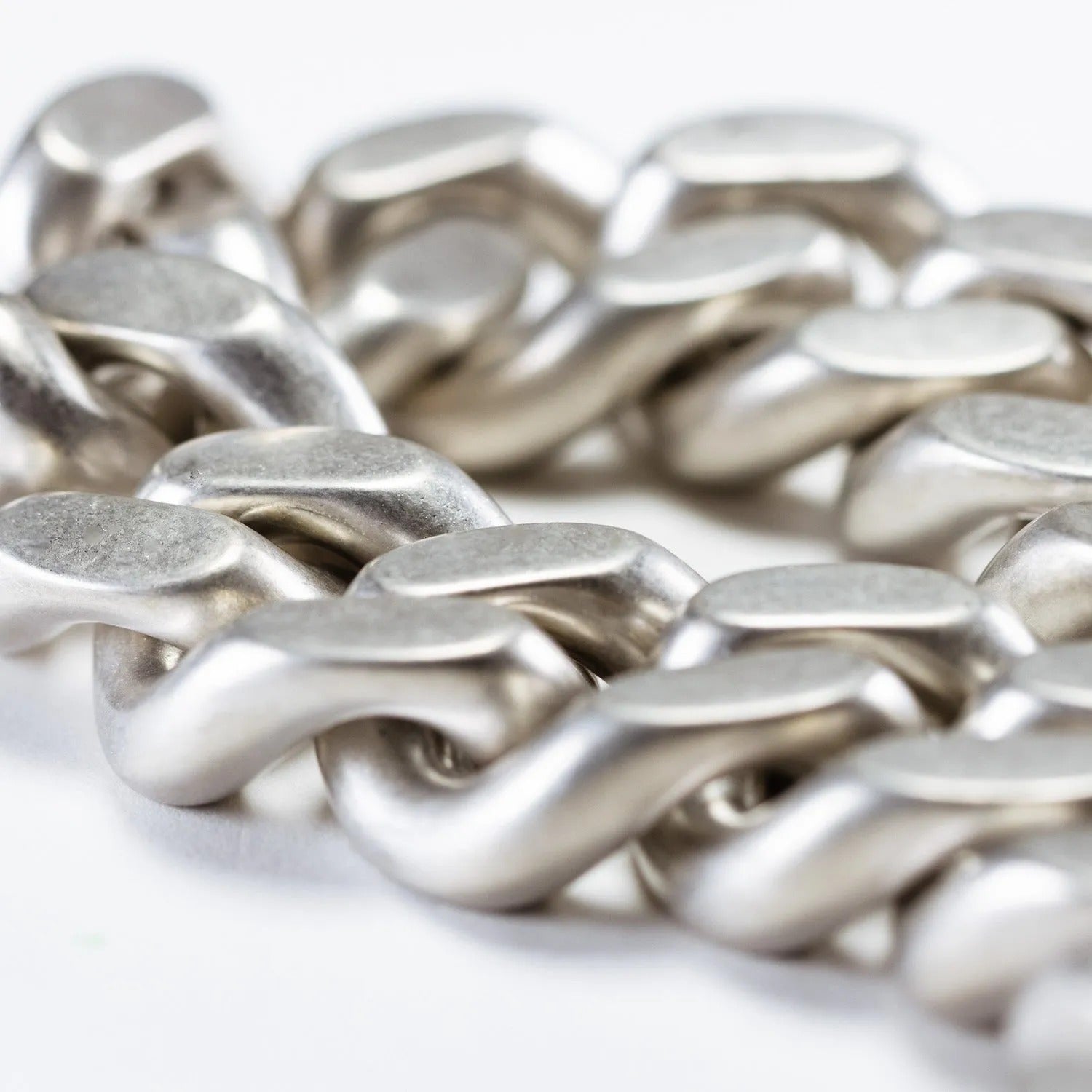 Vanessa Baroni Kette Flat Chain, silver vintage, versilbert