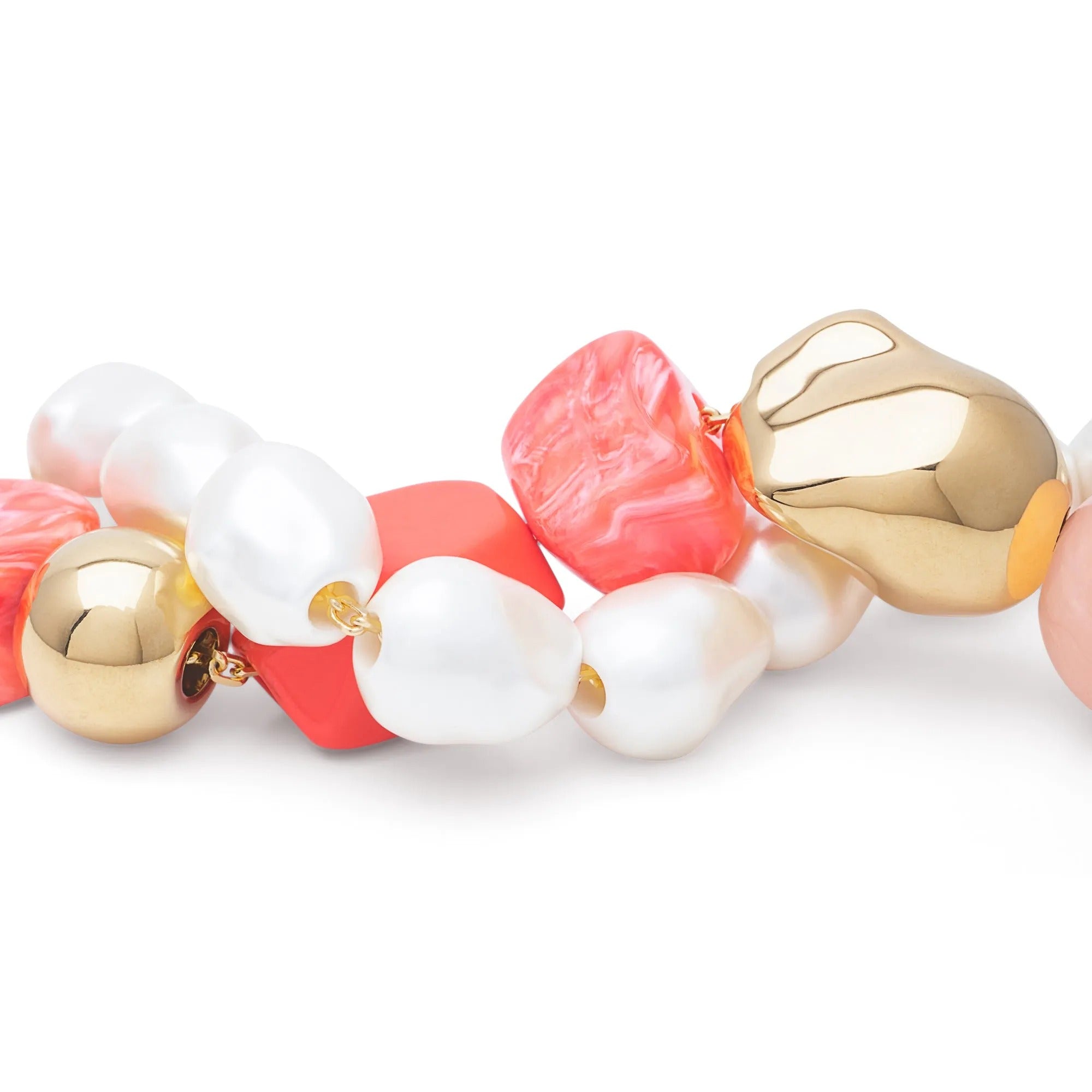 Vanessa Baroni Kette Ibiza peach, vergoldet