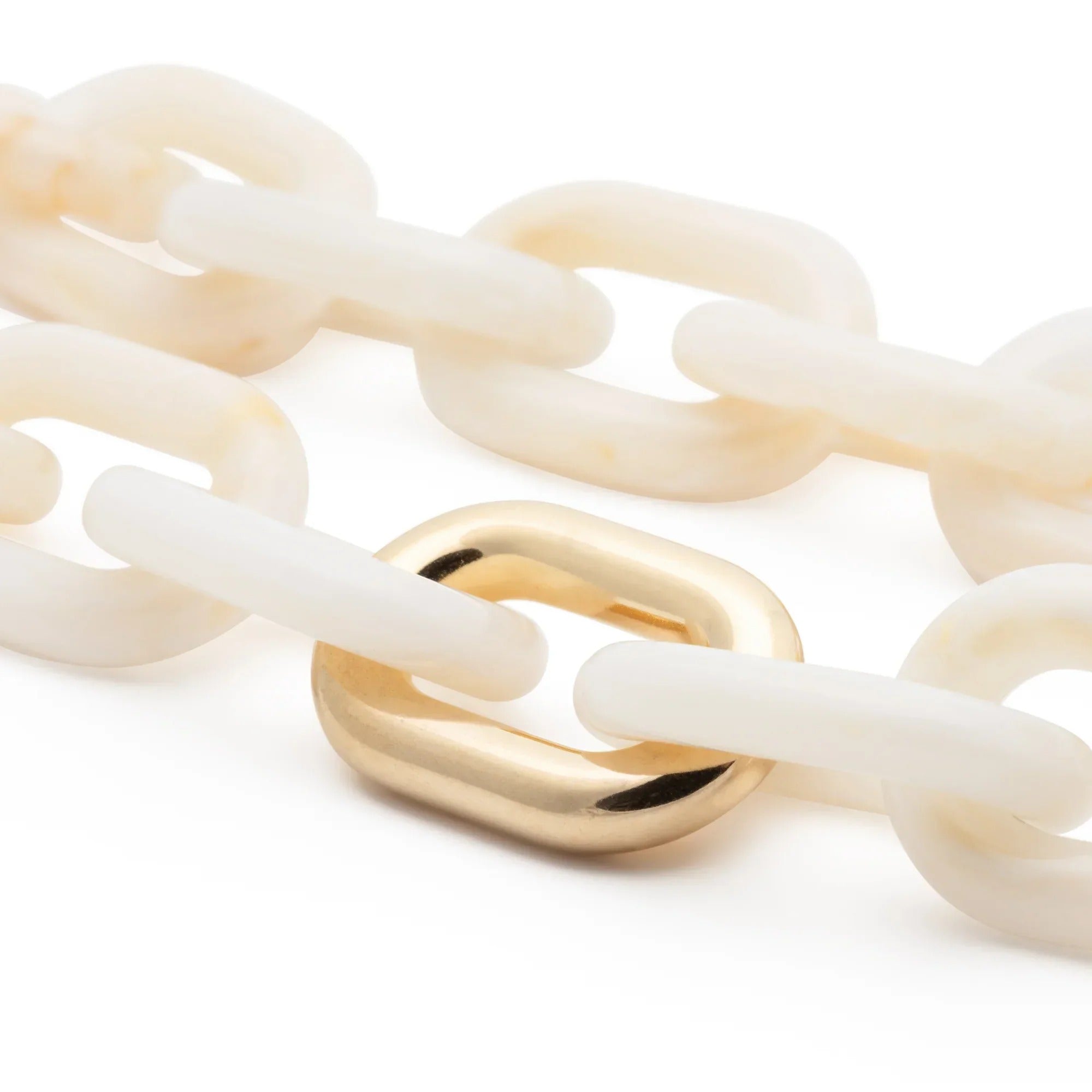 Vanessa Baroni Kette New Oval with gold, pearl marble, vergoldet