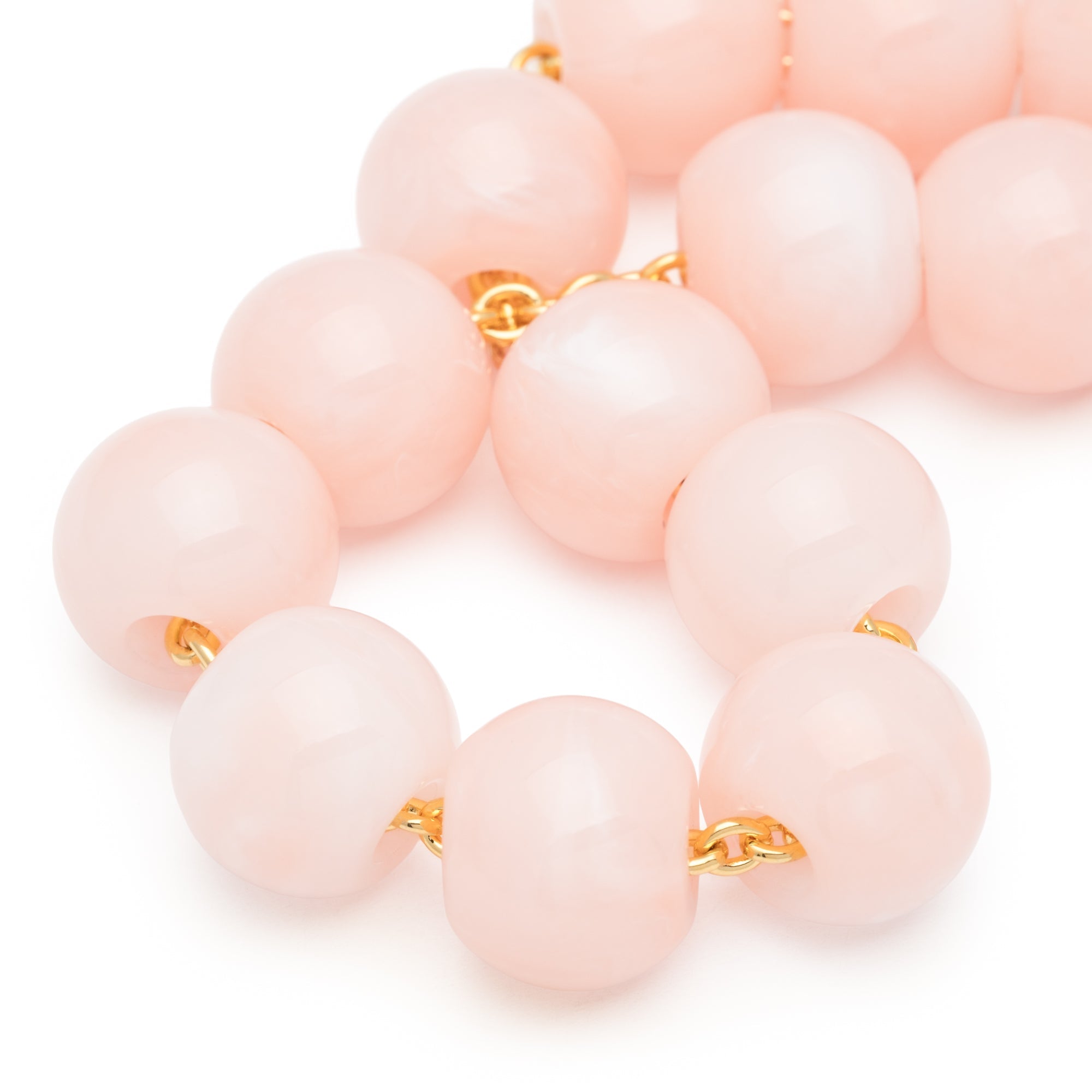 Vanessa Baroni Kette Small Beads, peach sorbet, vergoldet