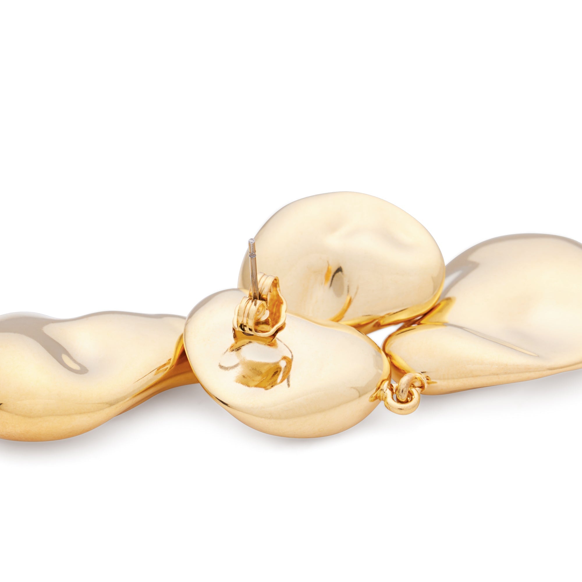Vanessa Baroni Ohrringe Double Nugget, gold, vergoldet