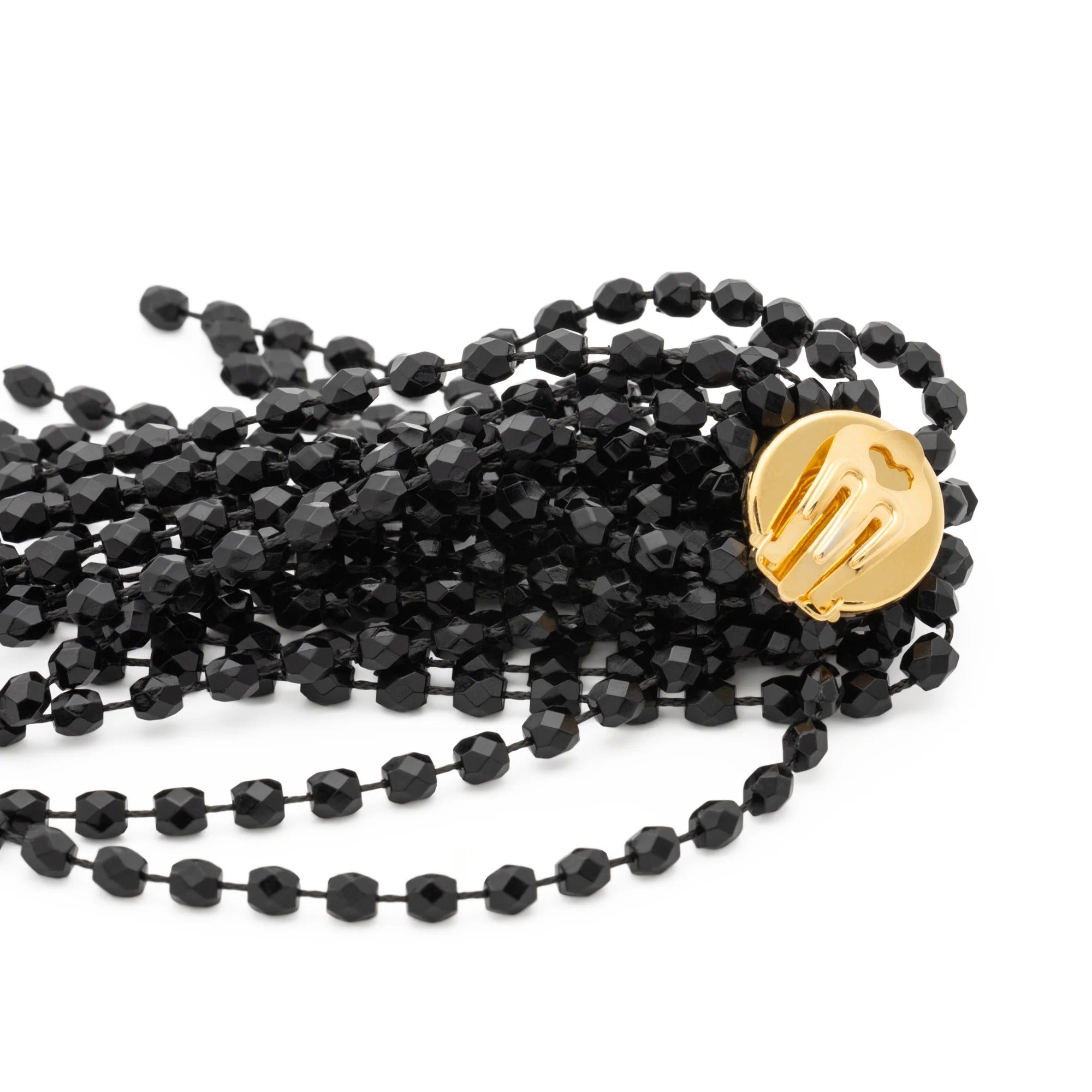 Vanessa Baroni Ohrringe Fringe, black, vergoldet