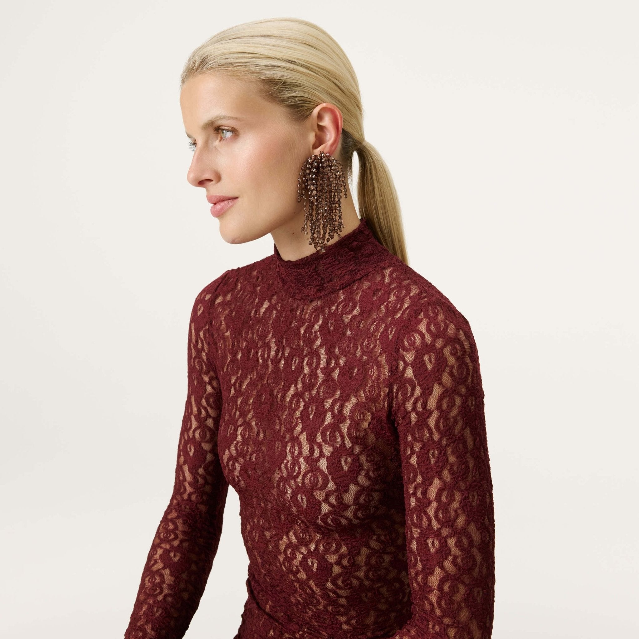 Vanessa Baroni Ohrringe Fringe, brown, vergoldet