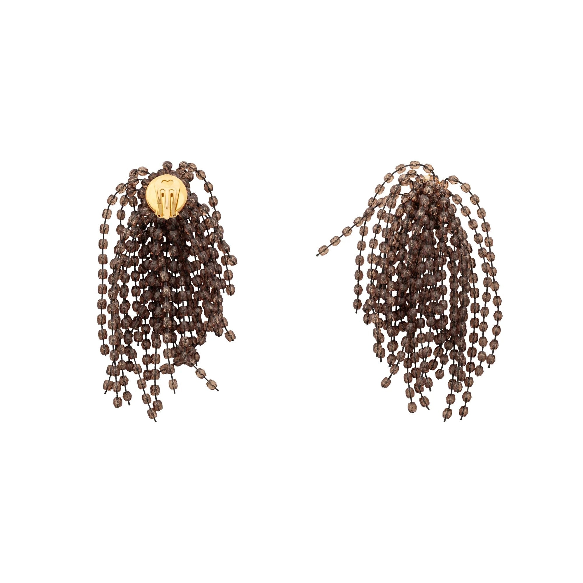 Vanessa Baroni Ohrringe Fringe, brown, vergoldet