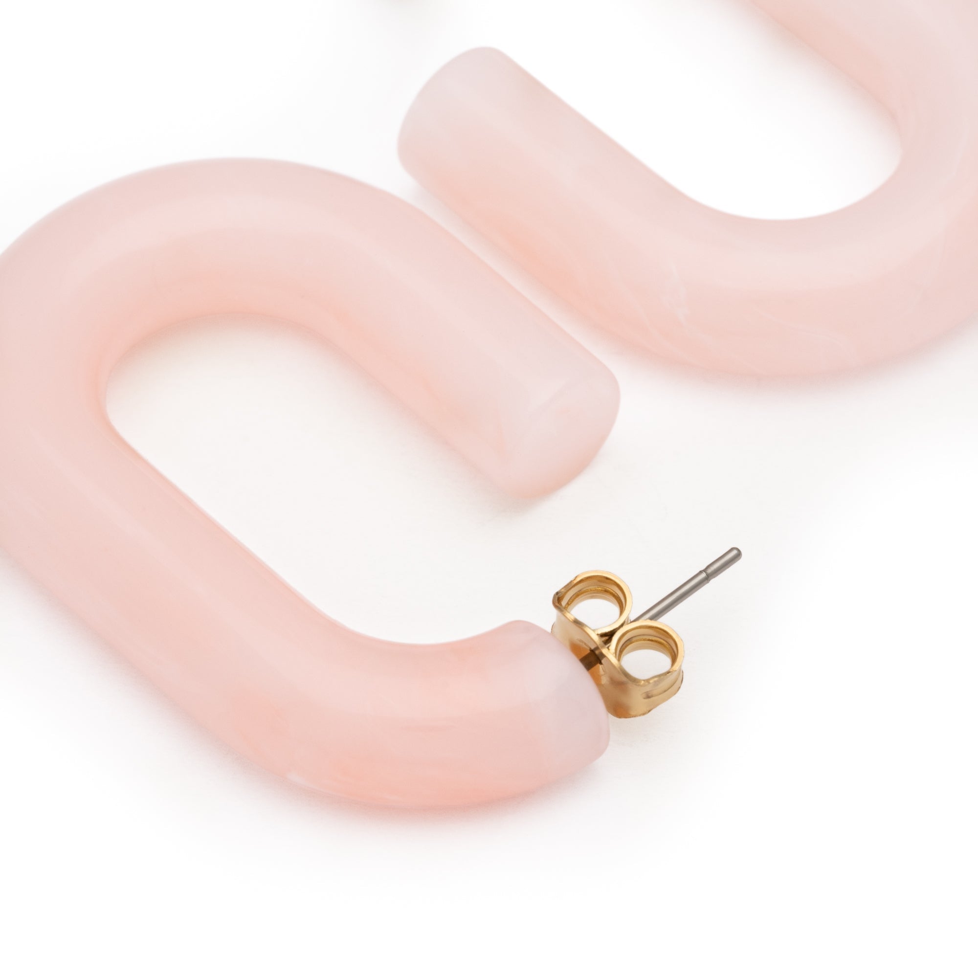 Vanessa Baroni Ohrringe New Oval, peach sorbet, vergoldet