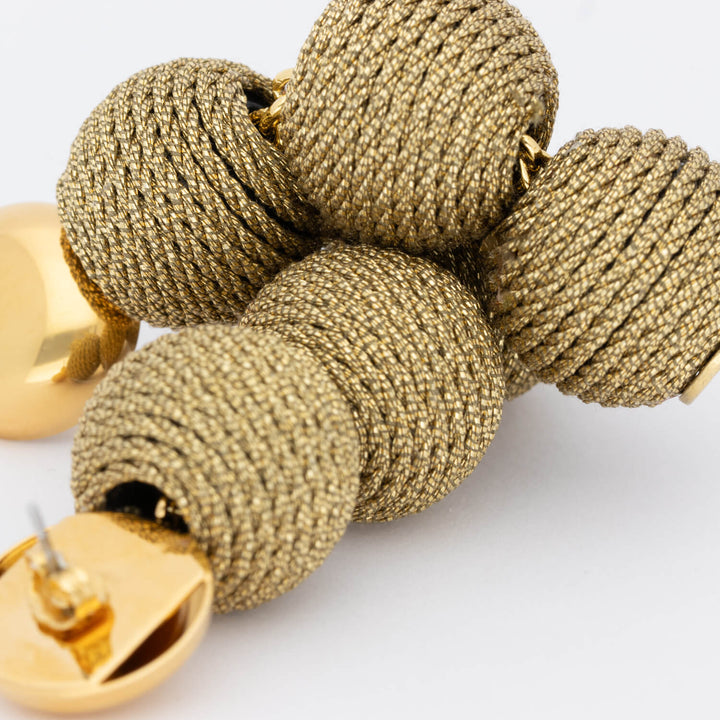 Vanessa Baroni Ohrringe Wrapped Small Beads, gold, vergoldet