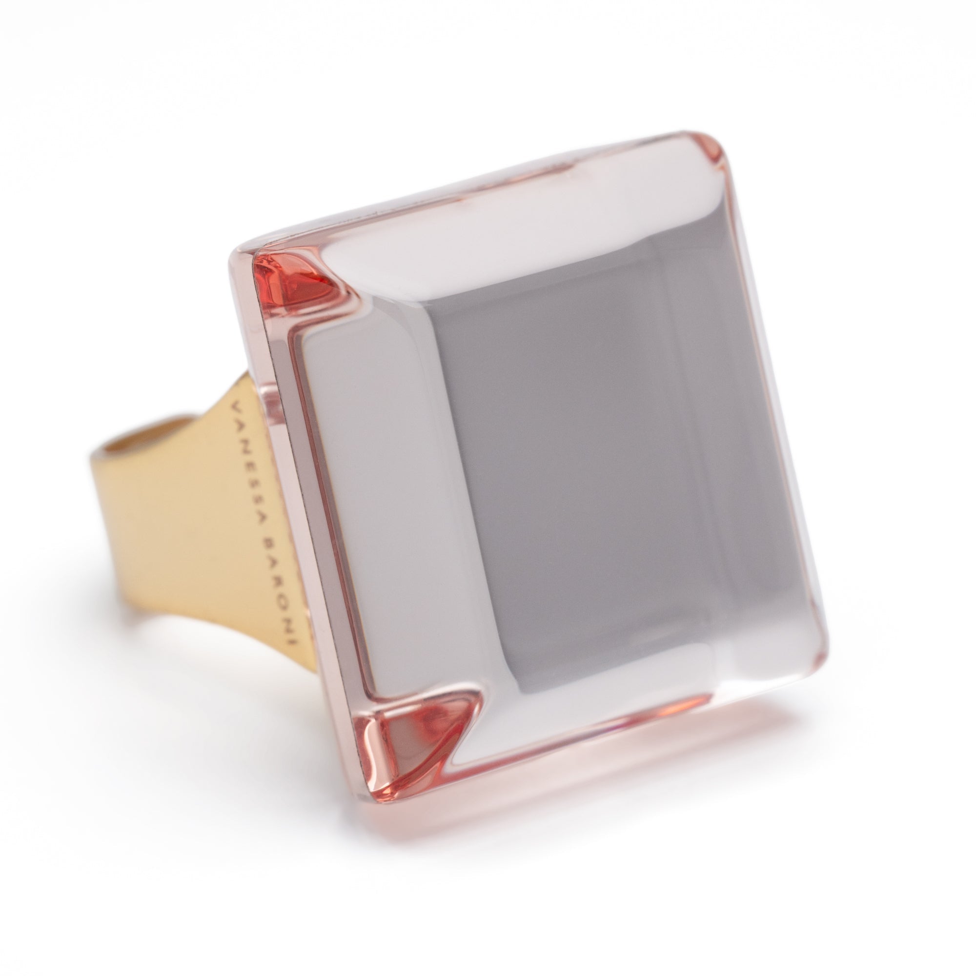 Vanessa Baroni Ring Galaxy, clear red, vergoldet