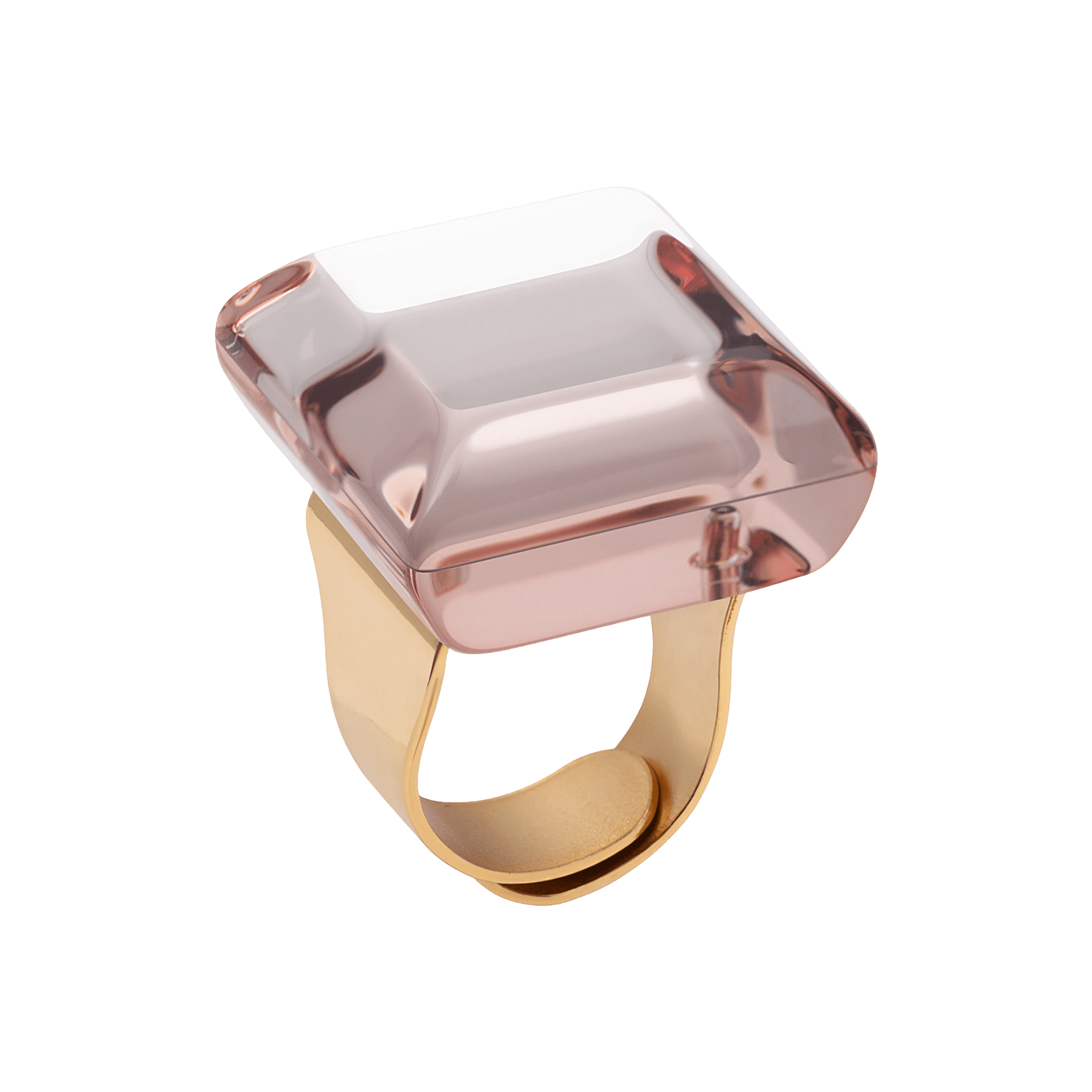 Vanessa Baroni Ring Galaxy, clear red, vergoldet