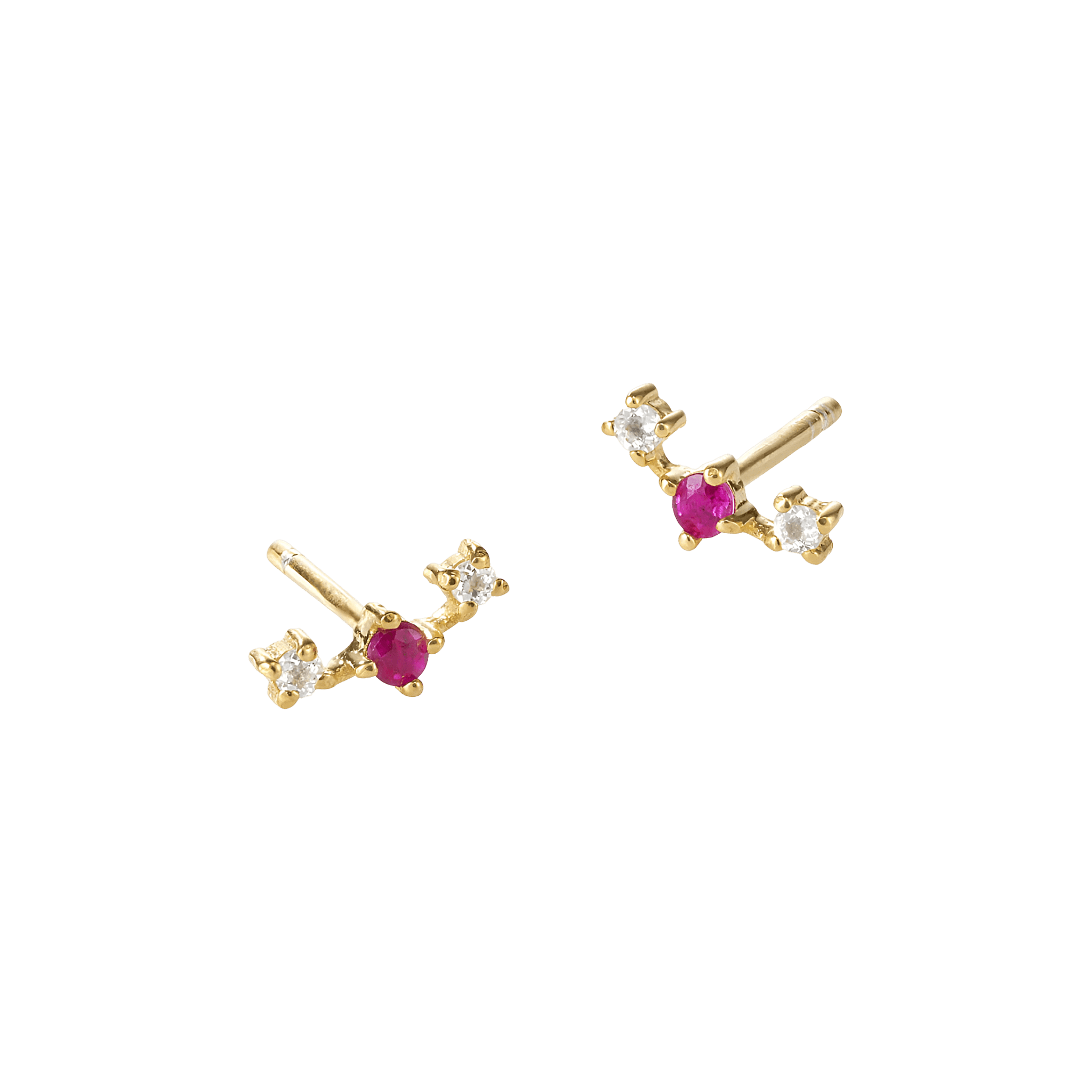 yours.Jewelry Ohrstecker Broken Vintage, raspberry sorbet, vergoldet