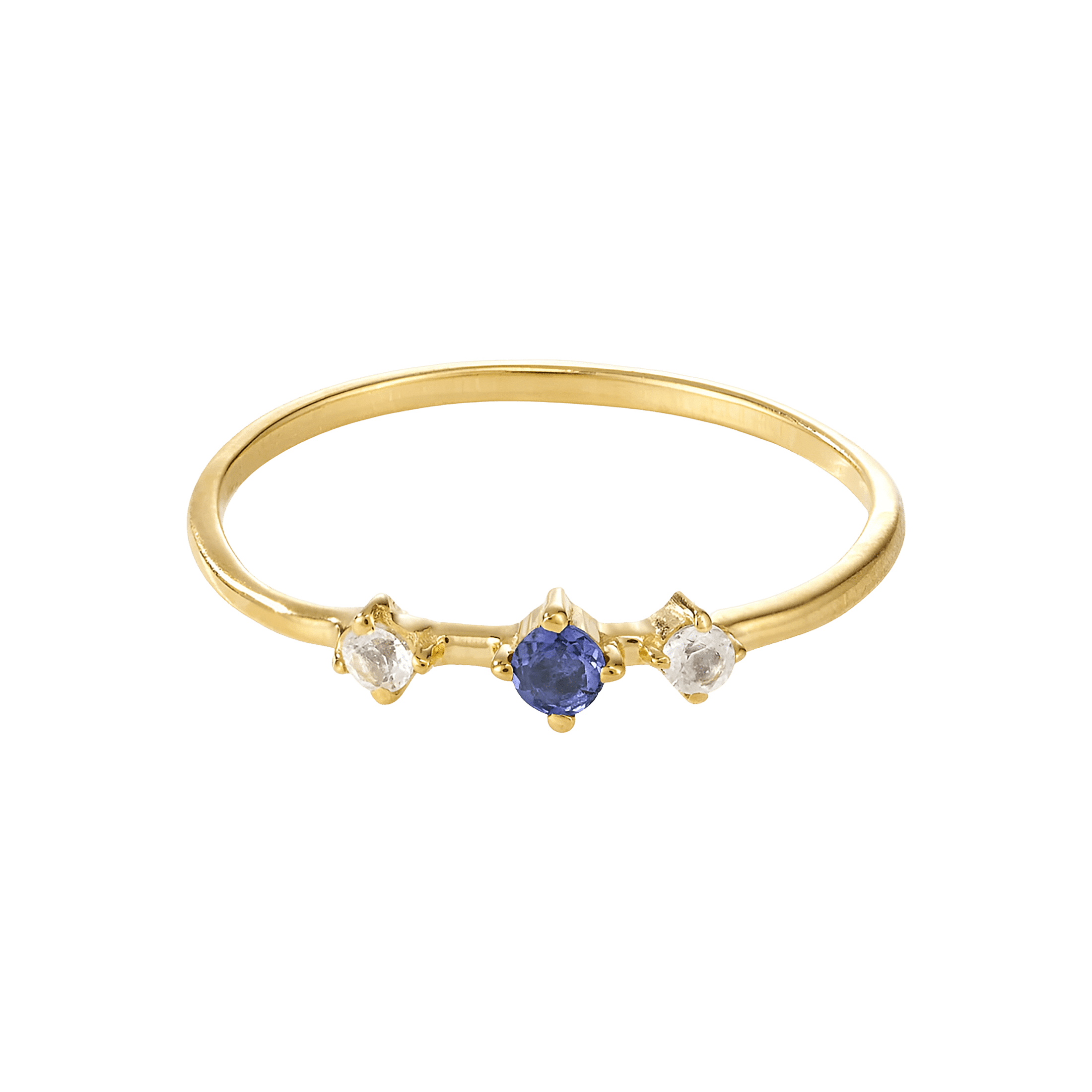 yours.Jewelry Ring Broken Vintage, blueberry sorbet, vergoldet