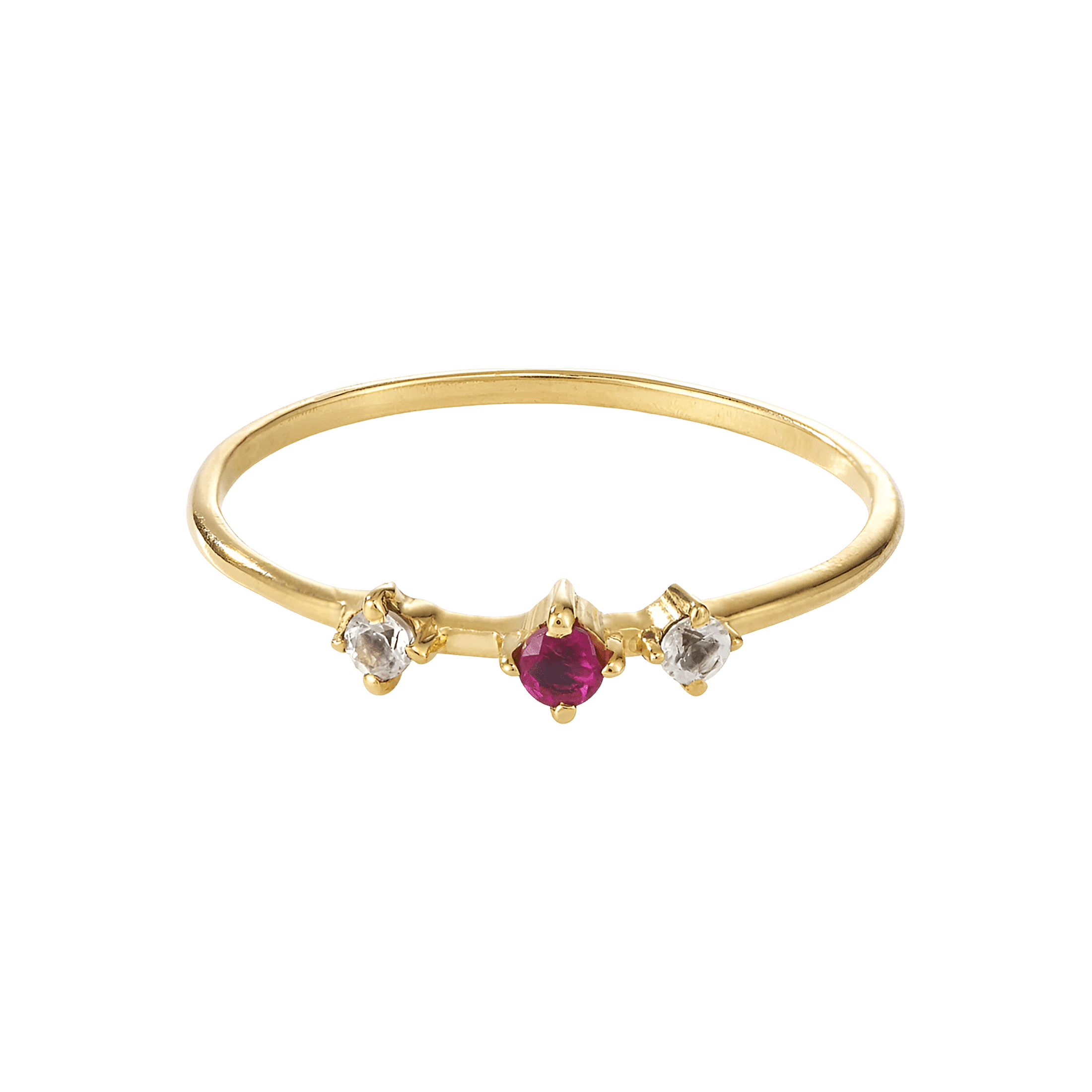 yours.Jewelry Ring Broken Vintage, raspberry sorbet, vergoldet