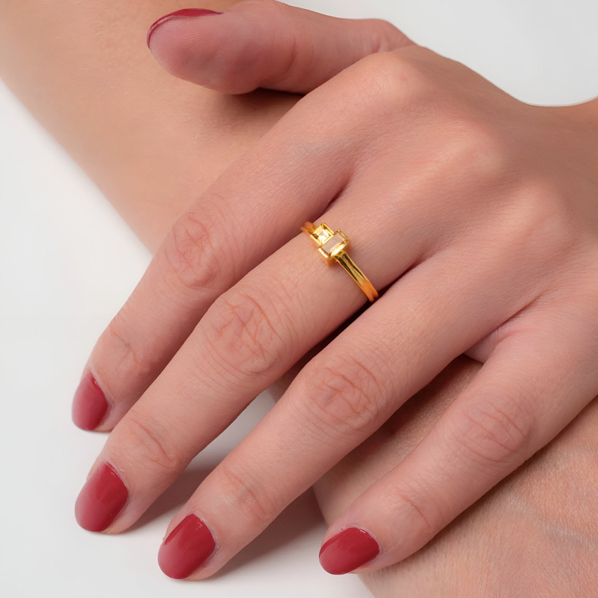 yours.Jewelry Ring Cheek to cheek, yummy yellow, vergoldet 50, Ø innen ca. 15,9 mm