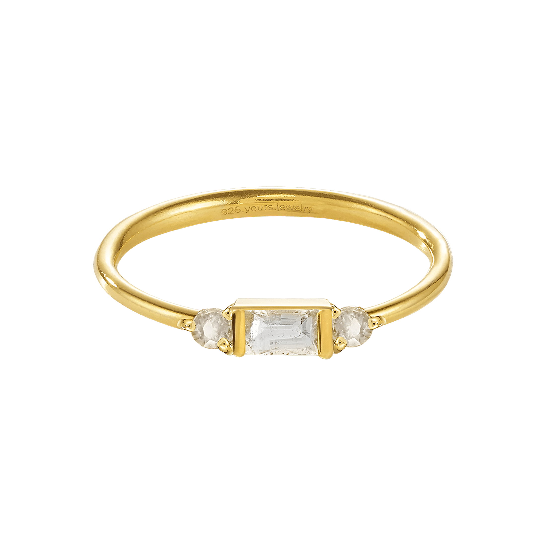 yours.Jewelry Ring Morning Dew, clear as day, vergoldet