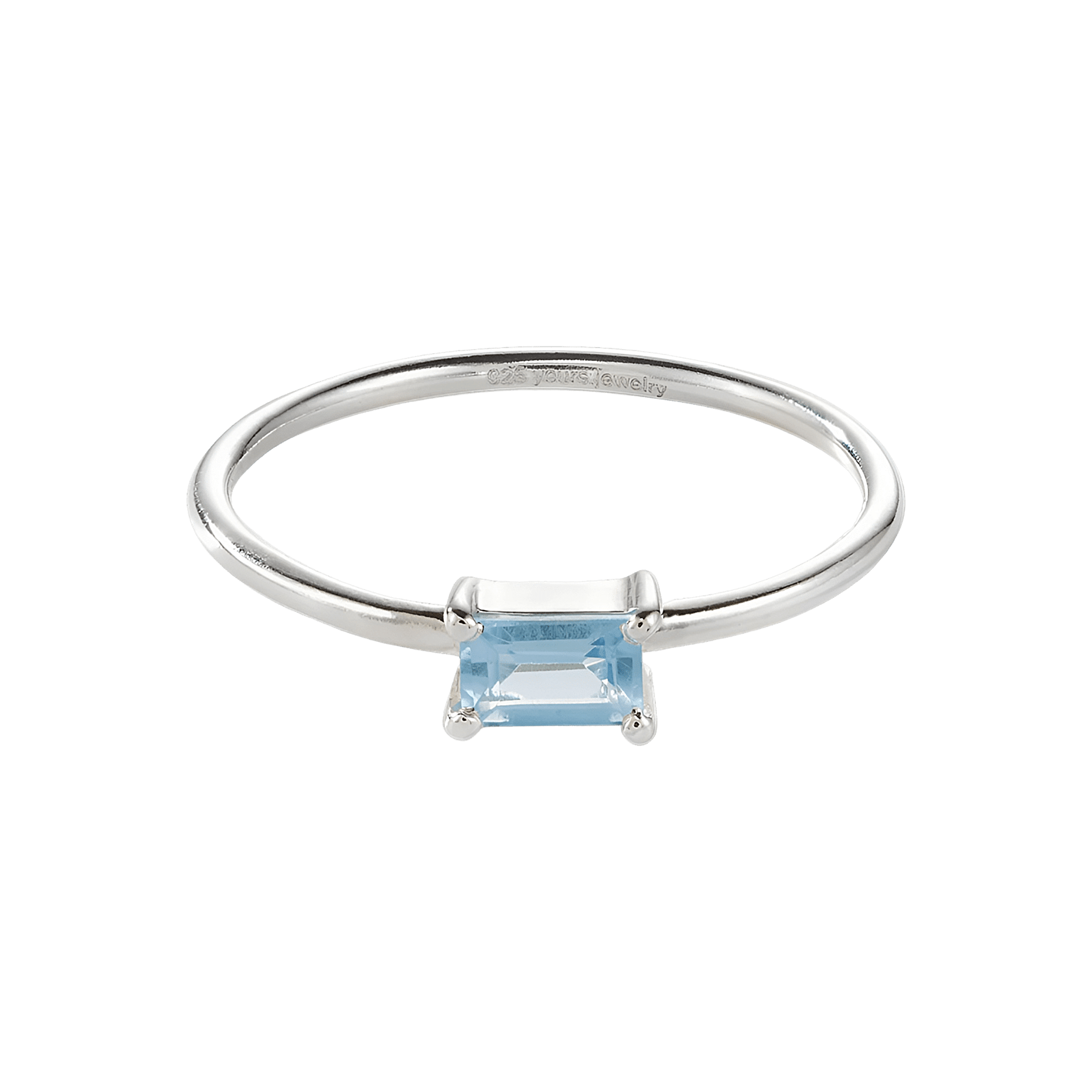 yours.Jewelry Ring Savoy Ceremony, blissful blue, Silber