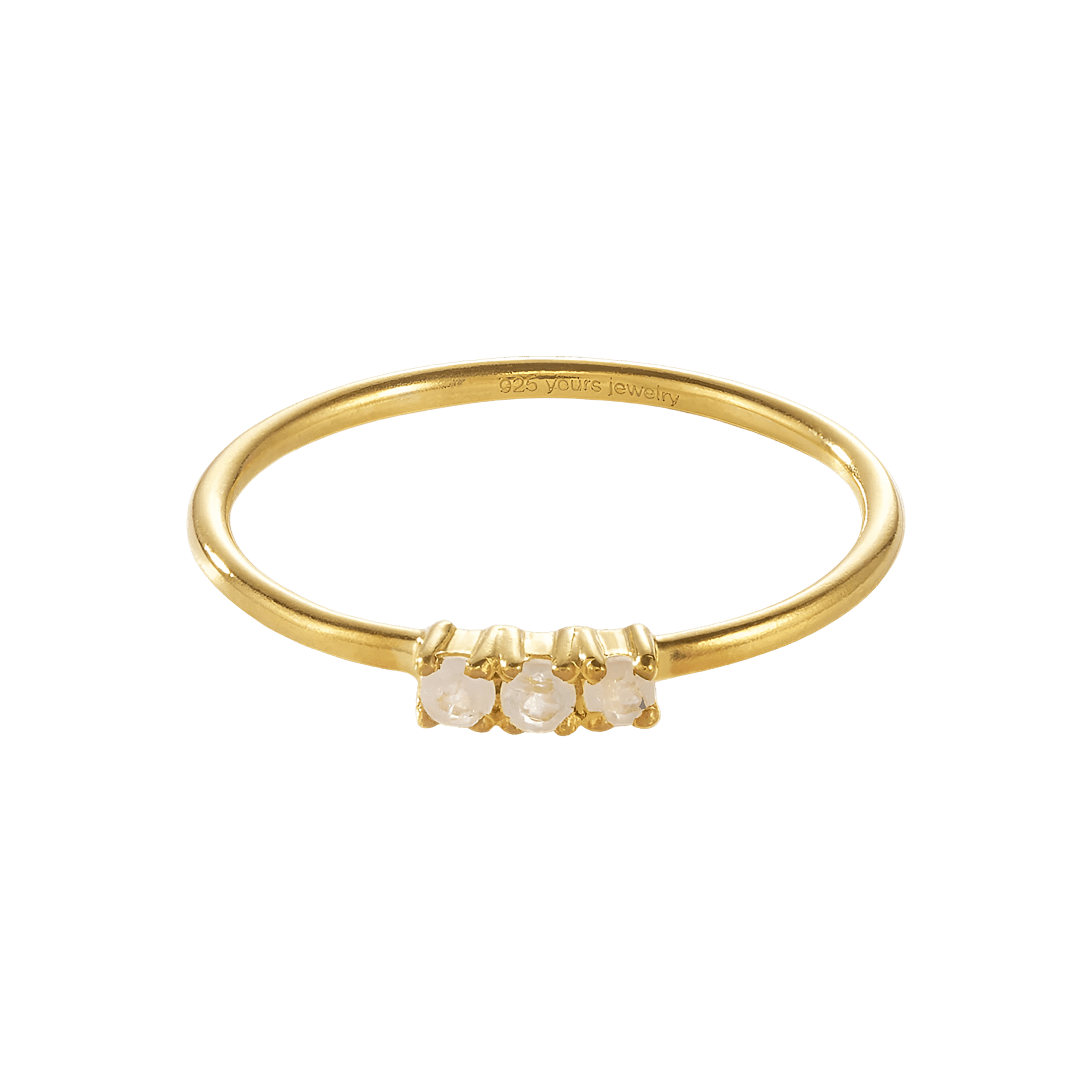 yours.Jewelry Ring Sweet Lullaby, playful white, vergoldet