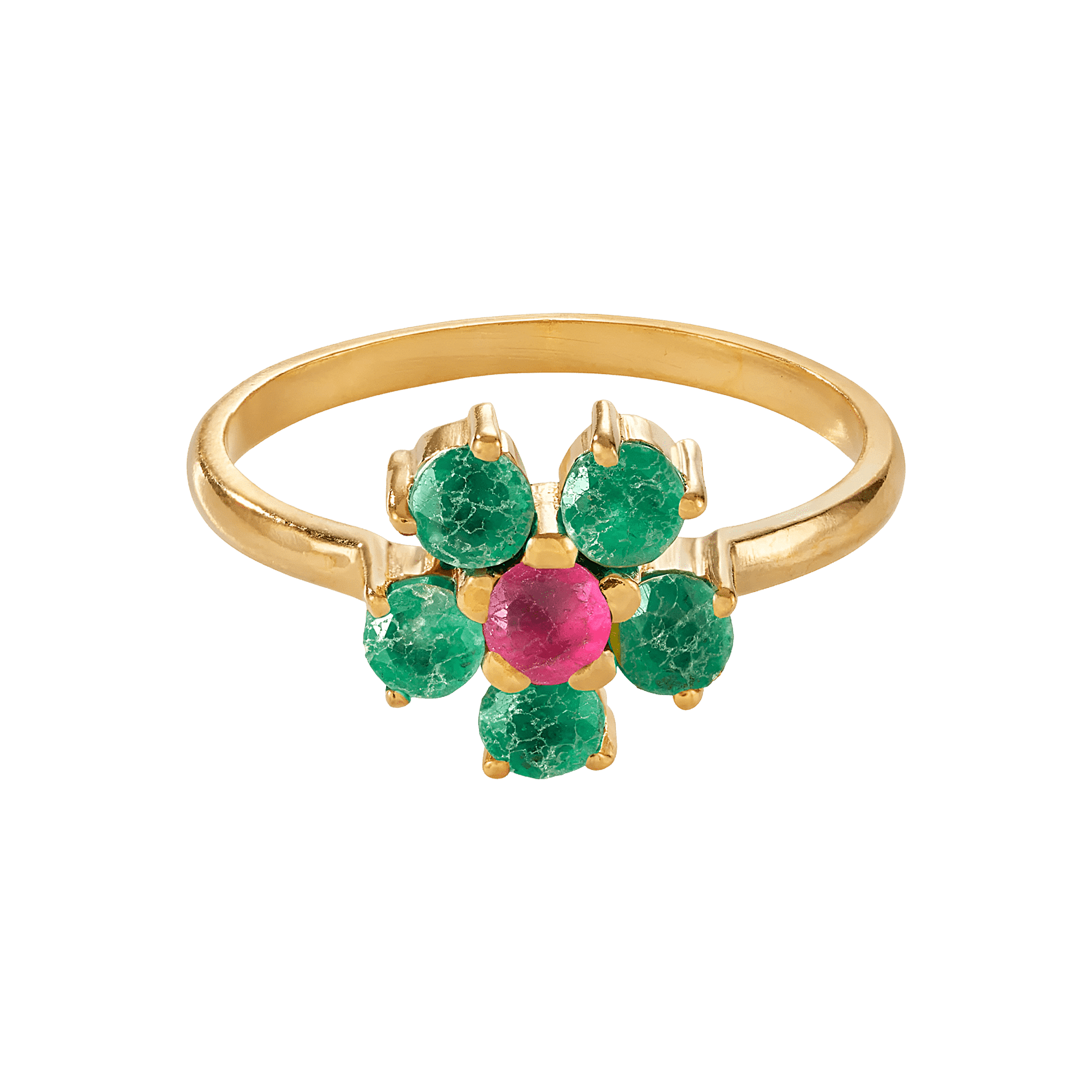 yours.Jewelry Ring The Flower, mint leaves, vergoldet
