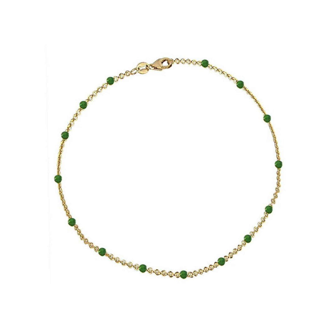 Jeberg Jewellery Armband Ivy Beaded Green, vergoldet