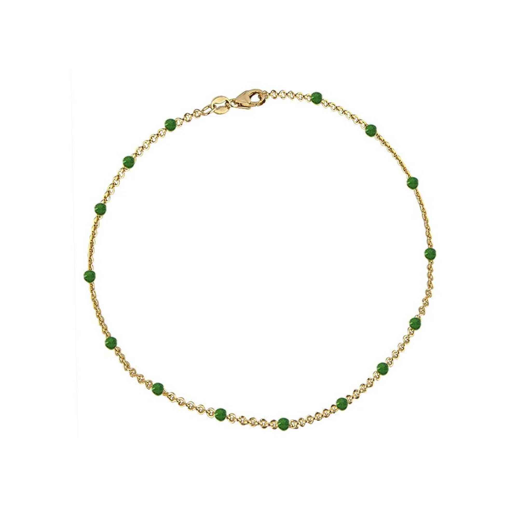 Jeberg Jewellery Armband Ivy Beaded Green, vergoldet