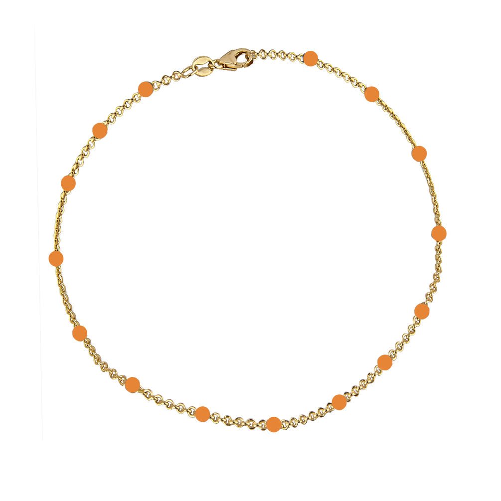 Jeberg Jewellery Armband Ivy Beaded Orange, vergoldet