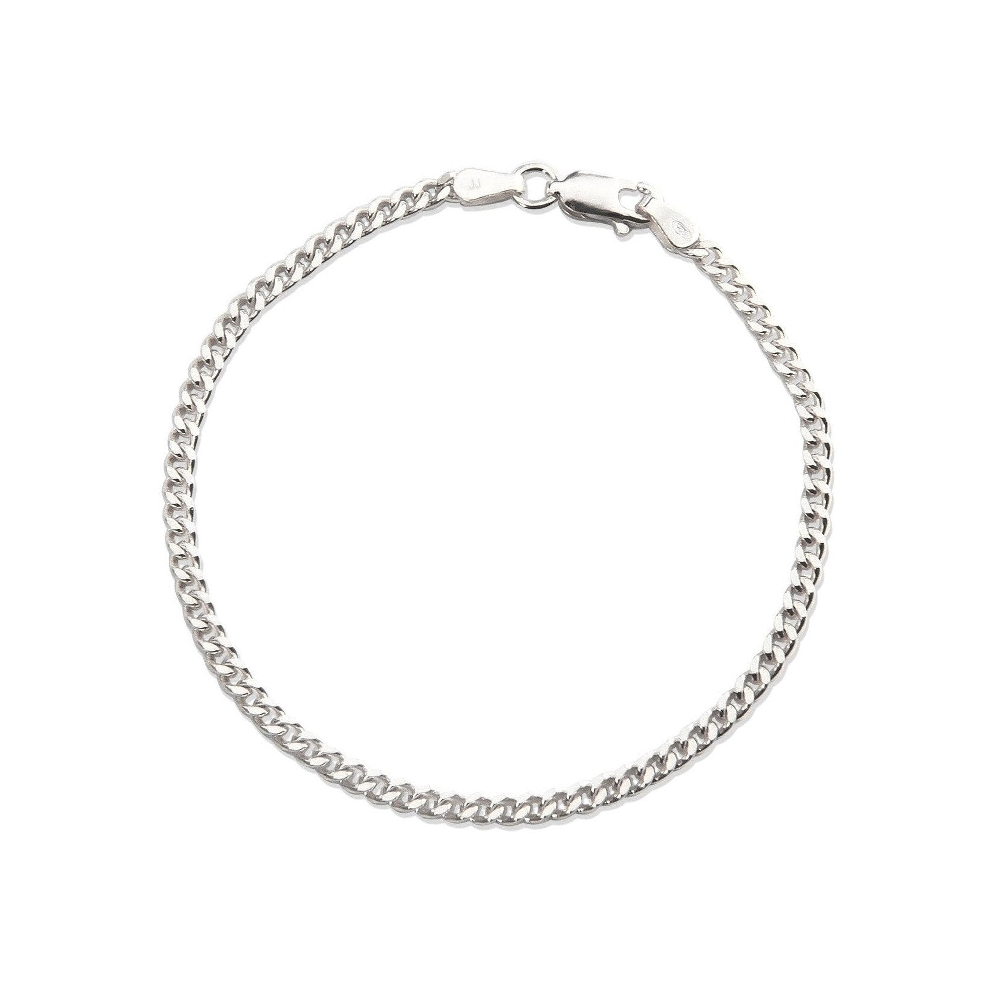 Jeberg Jewellery Armband Saga 3 mm Panzer, Silber