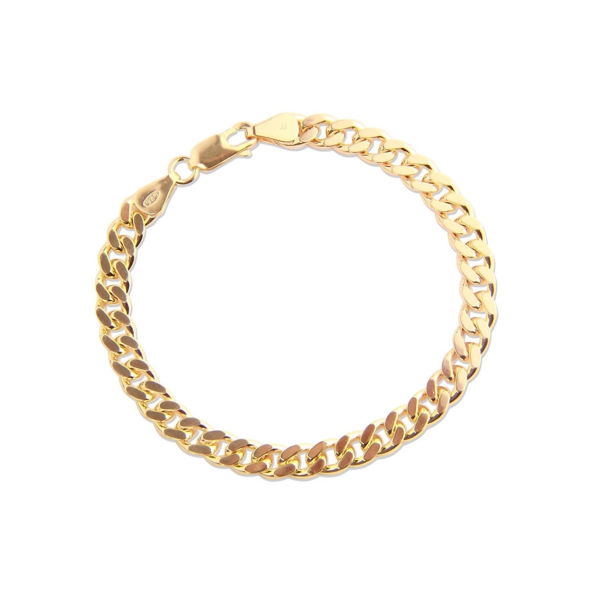 Jeberg Jewellery Armband Saga 5 mm Panzer, vergoldet