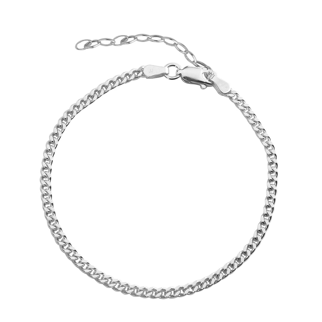 Jeberg Jewellery Fußkette Saga 3 mm Panzer, Silber