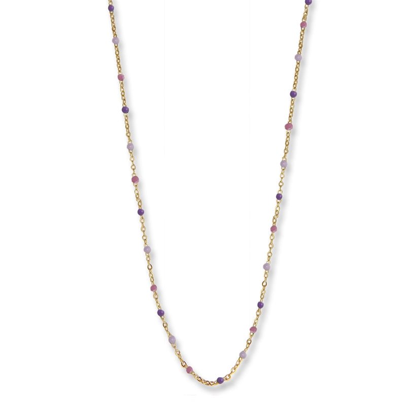 Jeberg Jewellery Kette Ivy Beaded Lavender, vergoldet