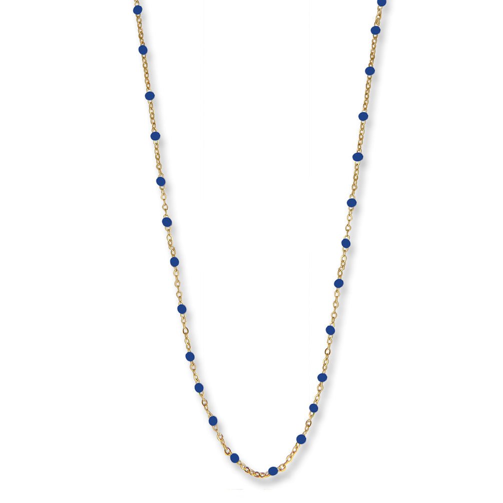 Jeberg Jewellery Kette Ivy Beaded Ocean Blue, vergoldet