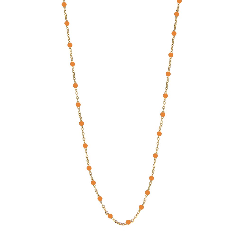 Jeberg Jewellery Kette Ivy Beaded Orange, vergoldet