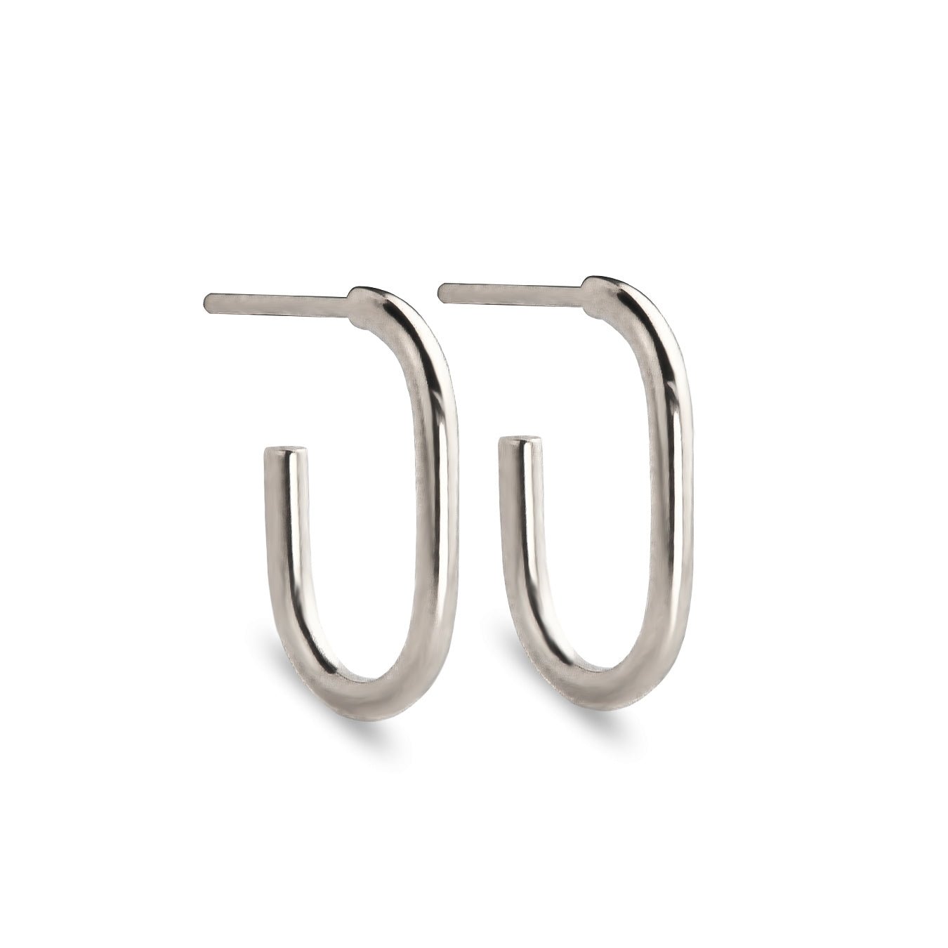 Jeberg Jewellery Ohrringe Oval Hoop, Silber