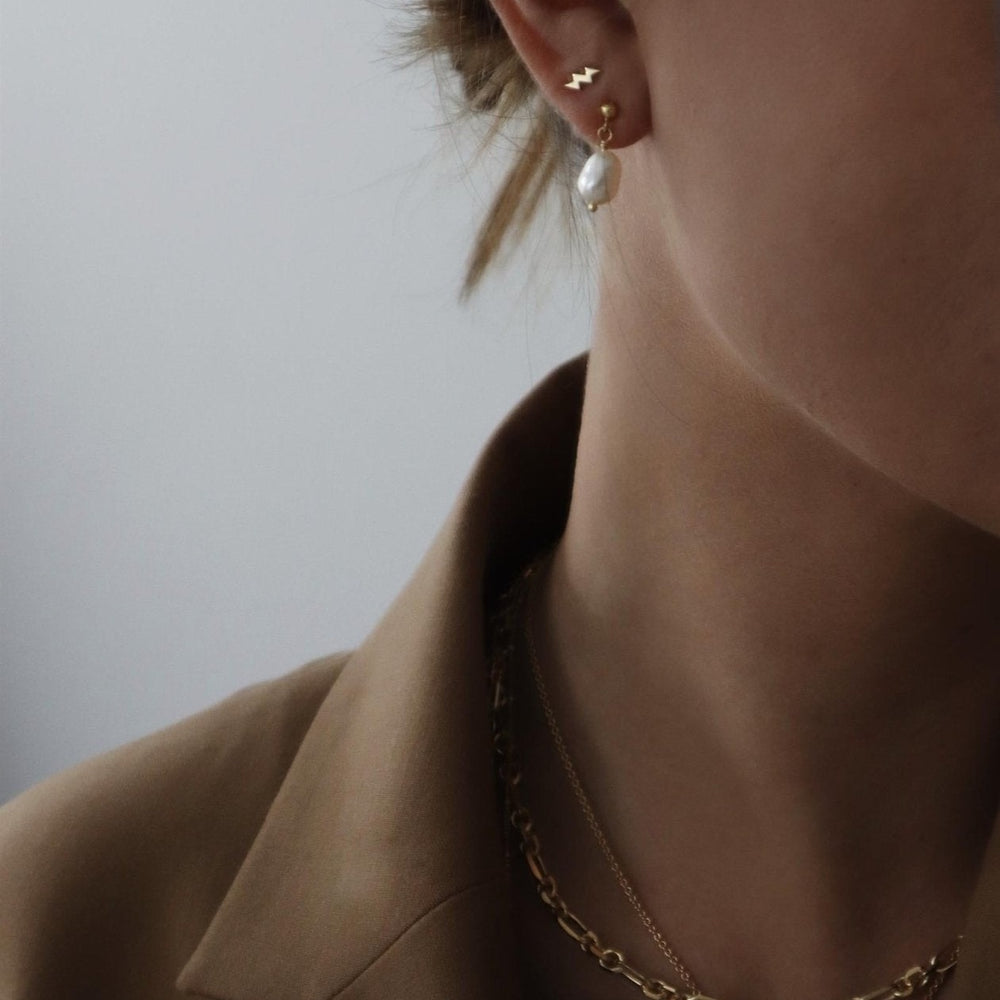 Jeberg Jewellery Ohrstecker Lightning Bolt, vergoldet