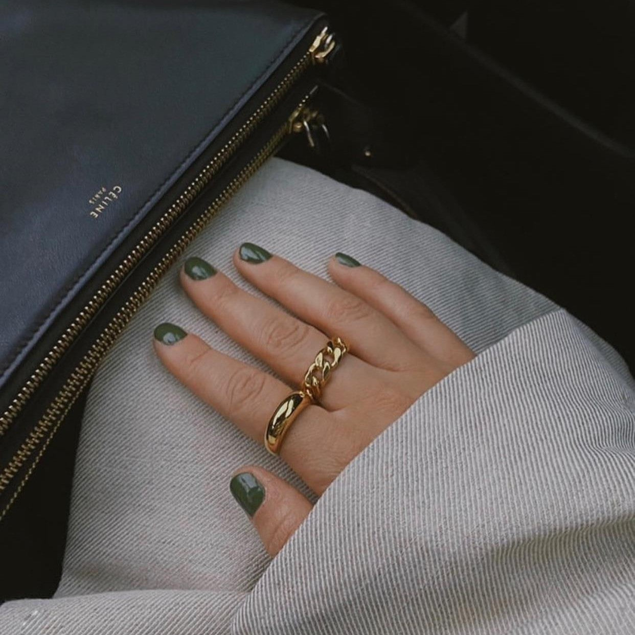 Jeberg Jewellery Ring Chain 8 mm Panzer, vergoldet